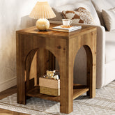 Tribesigns Table d’Appoint Country en Bois Massif à 2 Niveaux pour Salon 3