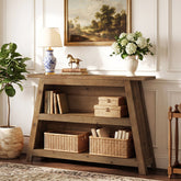 Tribesigns Console en bois massif de 120 cm à 3 niveaux, style rustique pour entrée et couloir 3