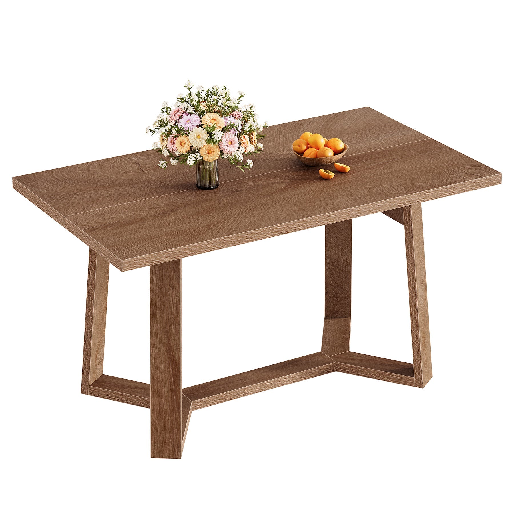 Tribesigns Table de salle à manger moderne de 120 cm pour 4 à 6 personnes en MDF aspect bois massif