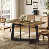 Tribesigns Table à Manger 120 x 79 cm pour 2 à 4 Personnes, Table de Cuisine Rustique avec Base Robuste pour Petits Espaces 3