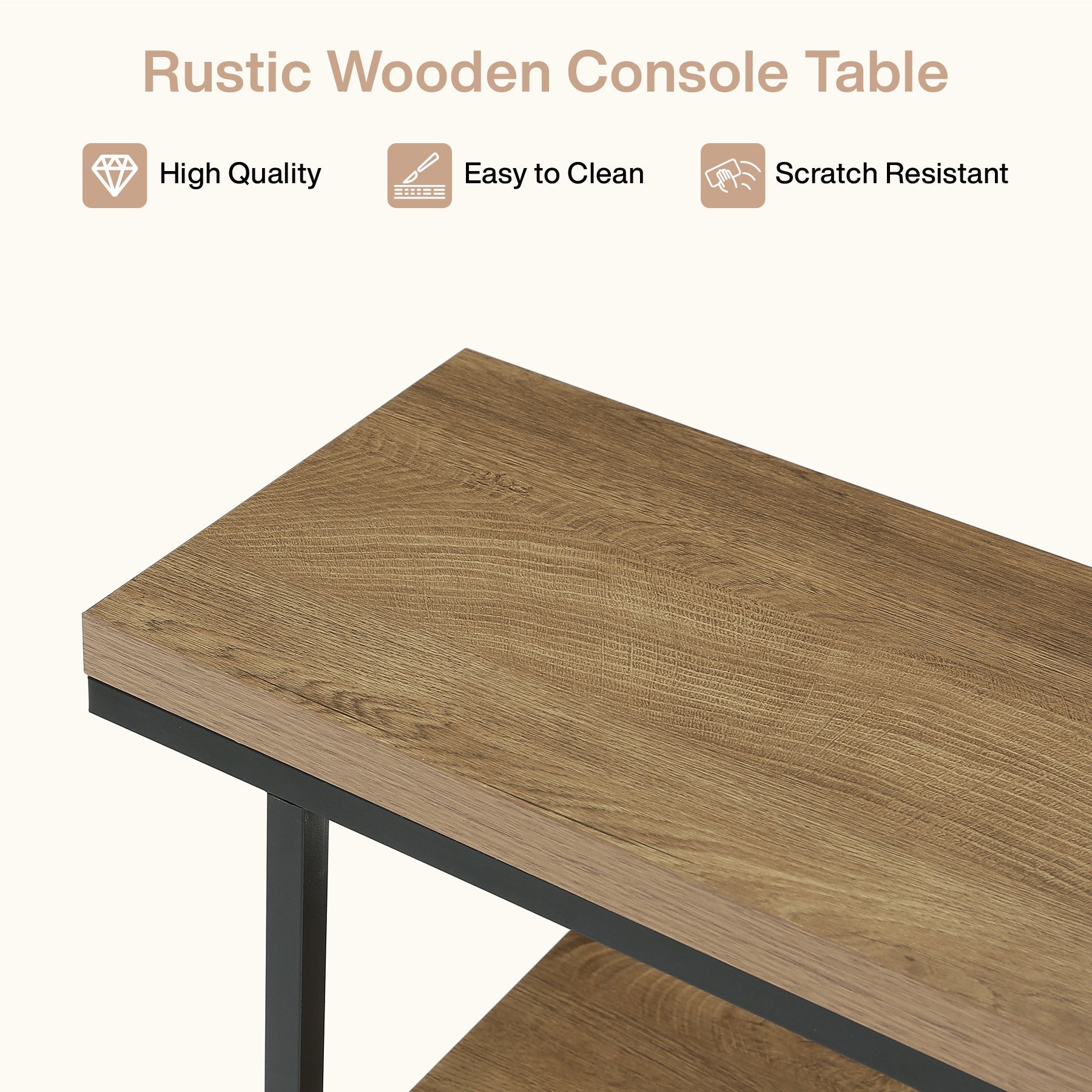 Tribesigns Console de 100 cm, table d’entrée industrielle à 4 niveaux pour salon