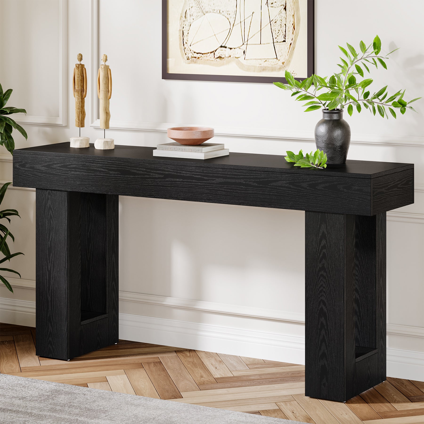 Tribesigns Table console de 160 cm, Table d'entrée de style ferme en bois