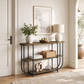 Tribesigns Console 160 cm, Table d’Entrée Étroite à 3 Niveaux avec Structure en Métal 3