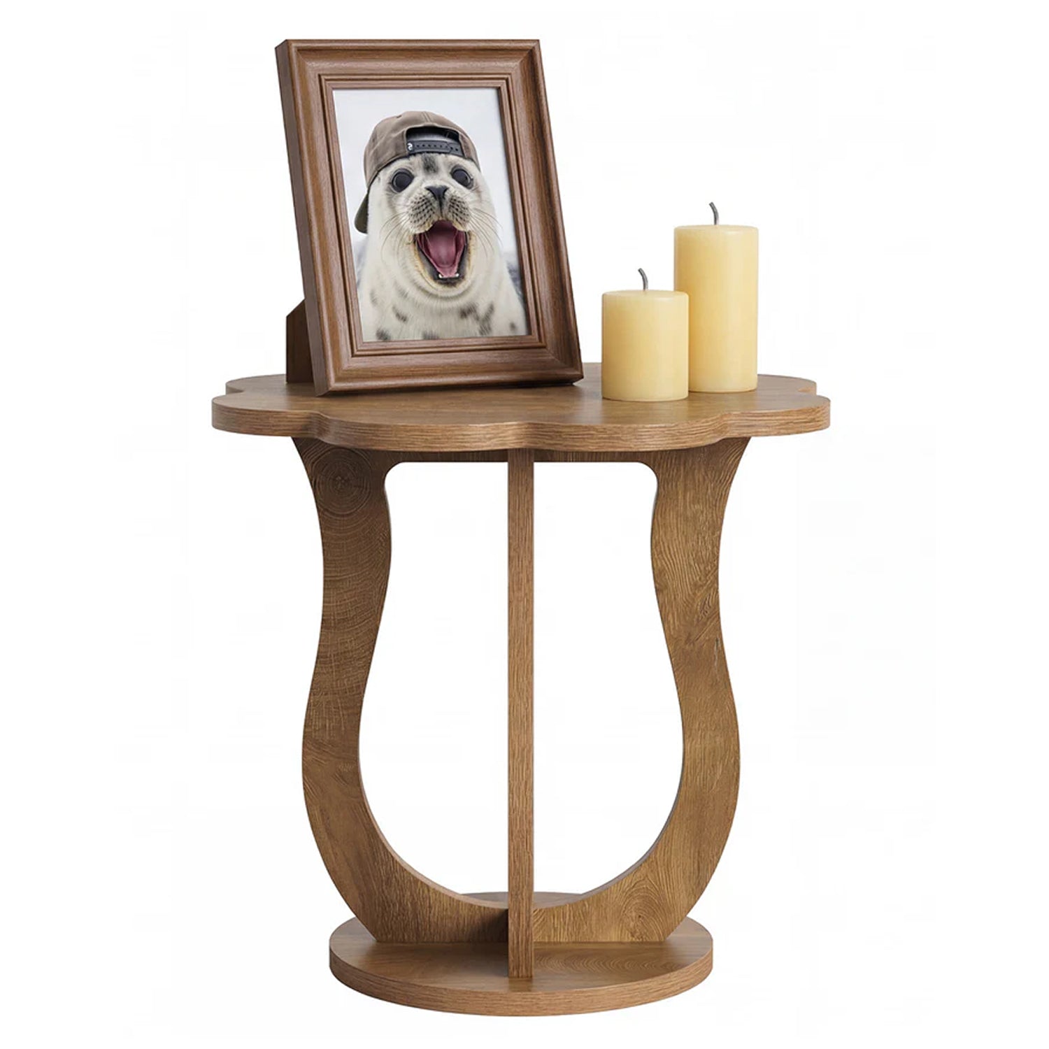 Tribesigns Table d'appoint moderne en forme de fleur, Petite table de chevet avec rangement