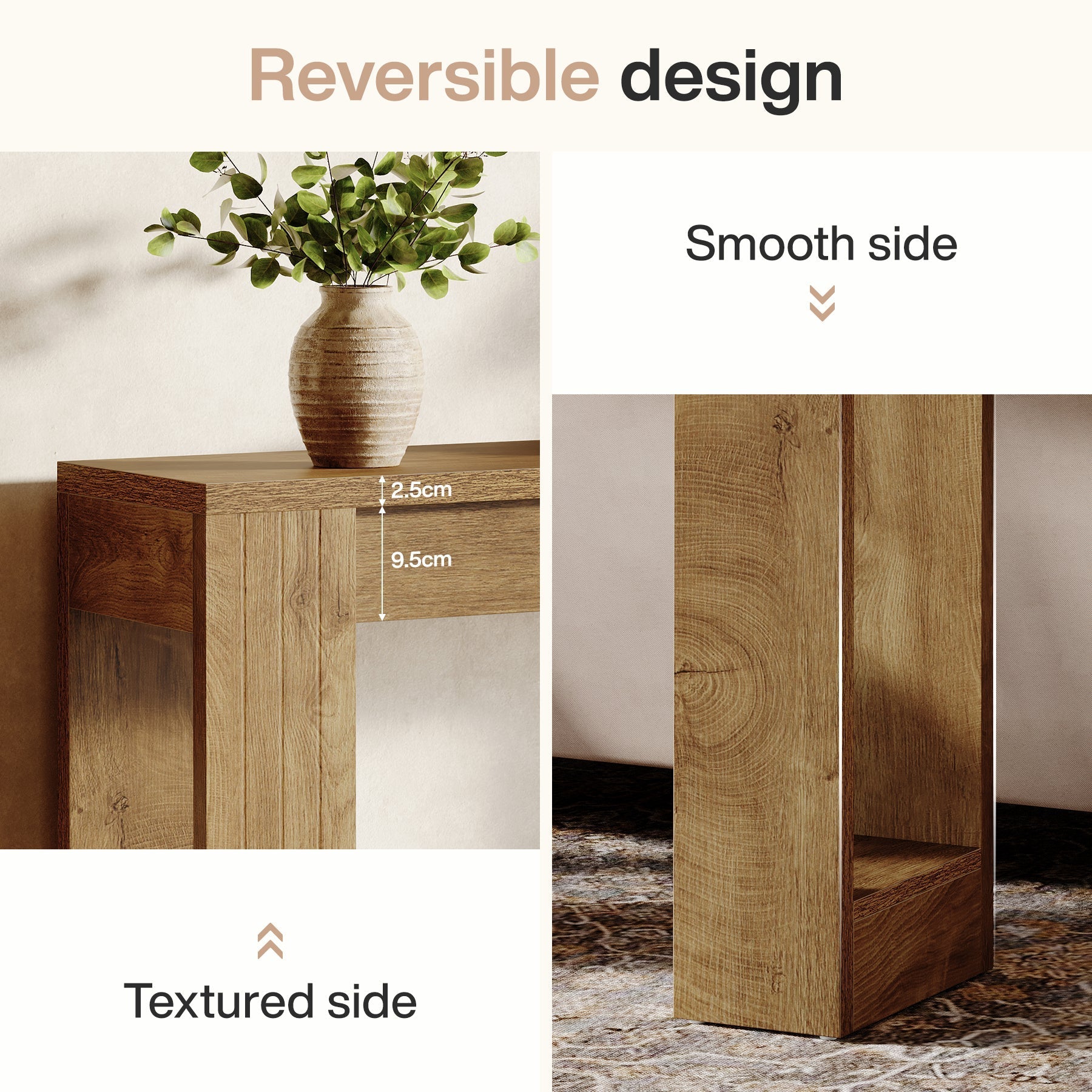 Tribesigns Smalle Sidetable van 105 cm, Rustieke Consiletafel voor Hal en Woonkamer