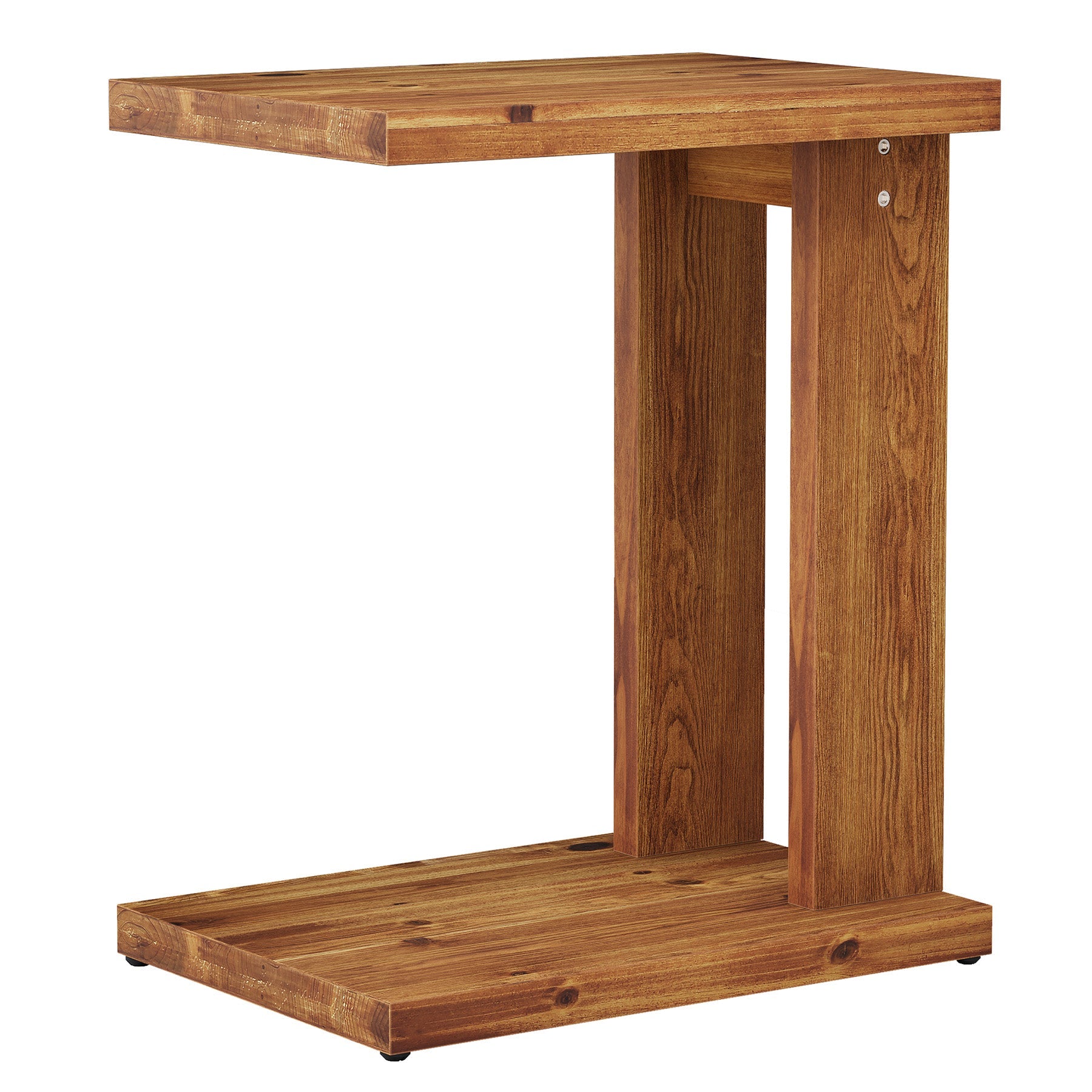Tribesigns Table d’Appoint en C en Bois Massif, 50 x 35 x 60 cm avec 2 Niveaux, pour Salon