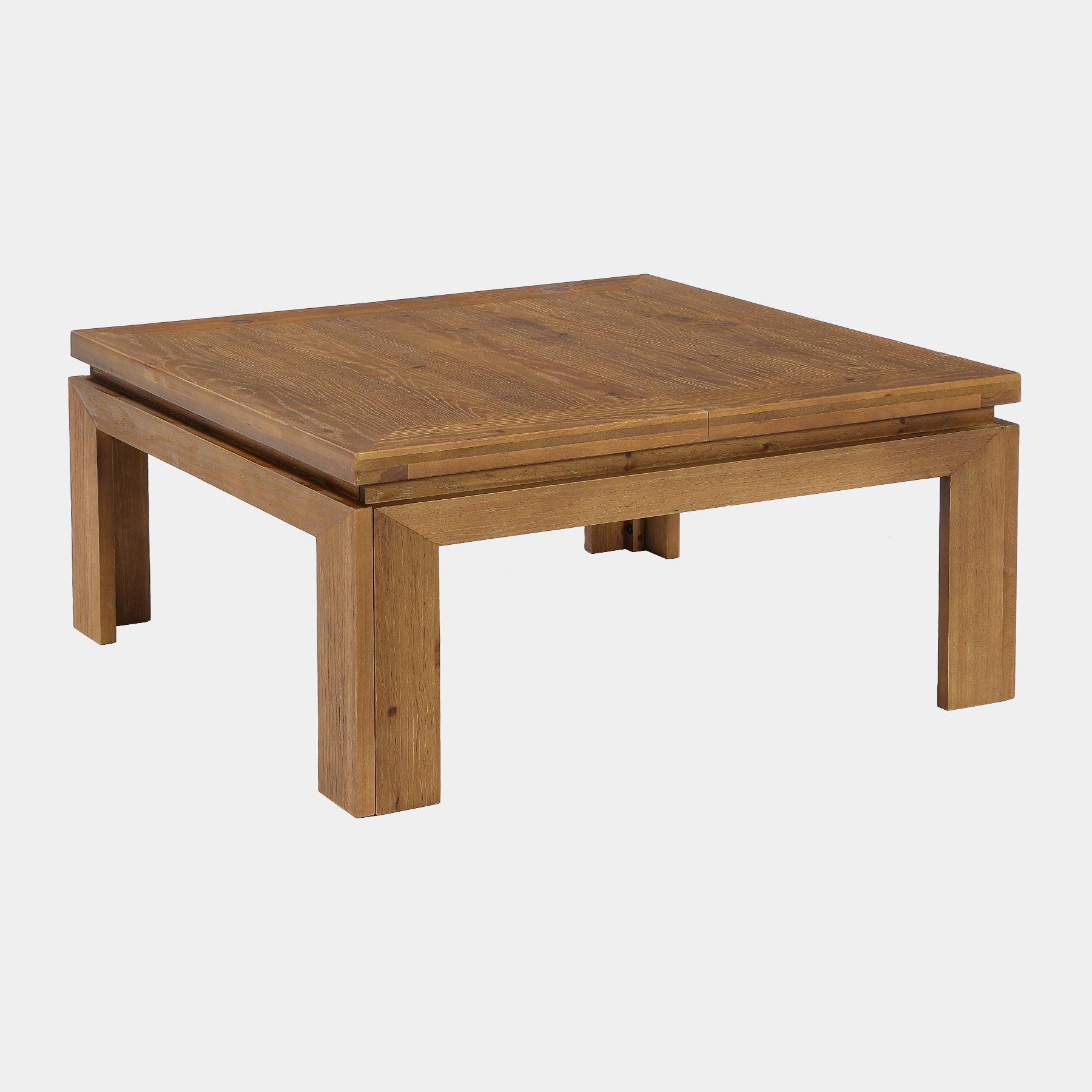 Tribesigns Table basse carrée en bois massif 100 x 100 x 46 cm avec bord en retrait, Style rustique, idéale pour le salon