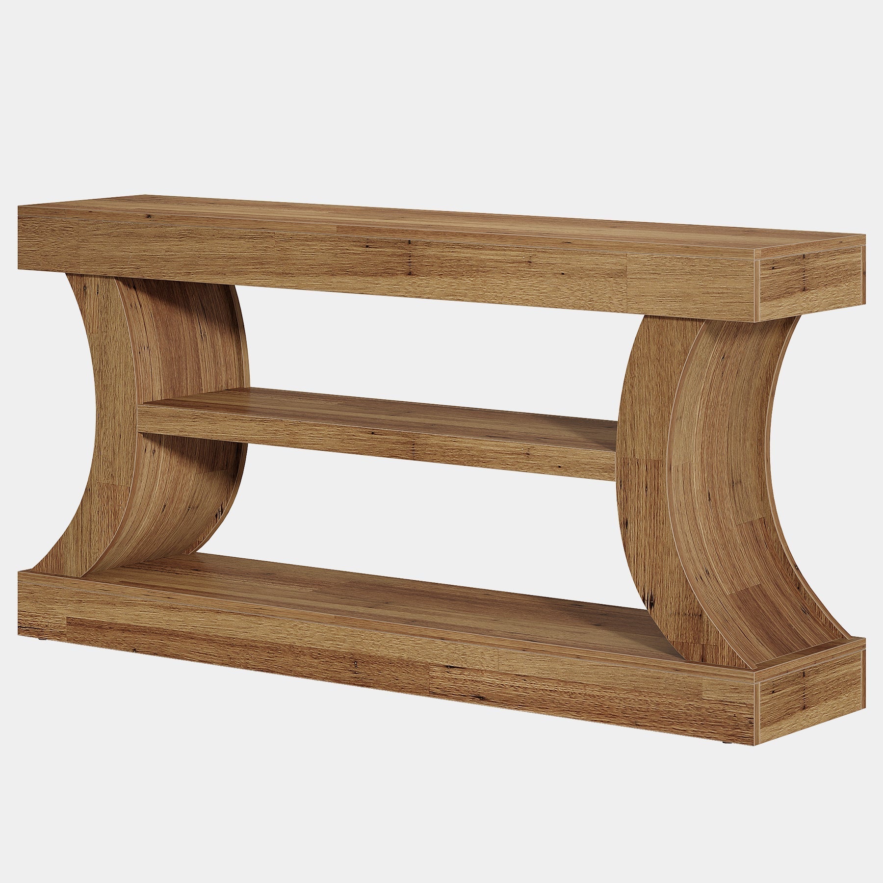Tribesigns 160 cm gebogen consoletafel, laag tv-meubel met opbergruimte voor de woonkamer