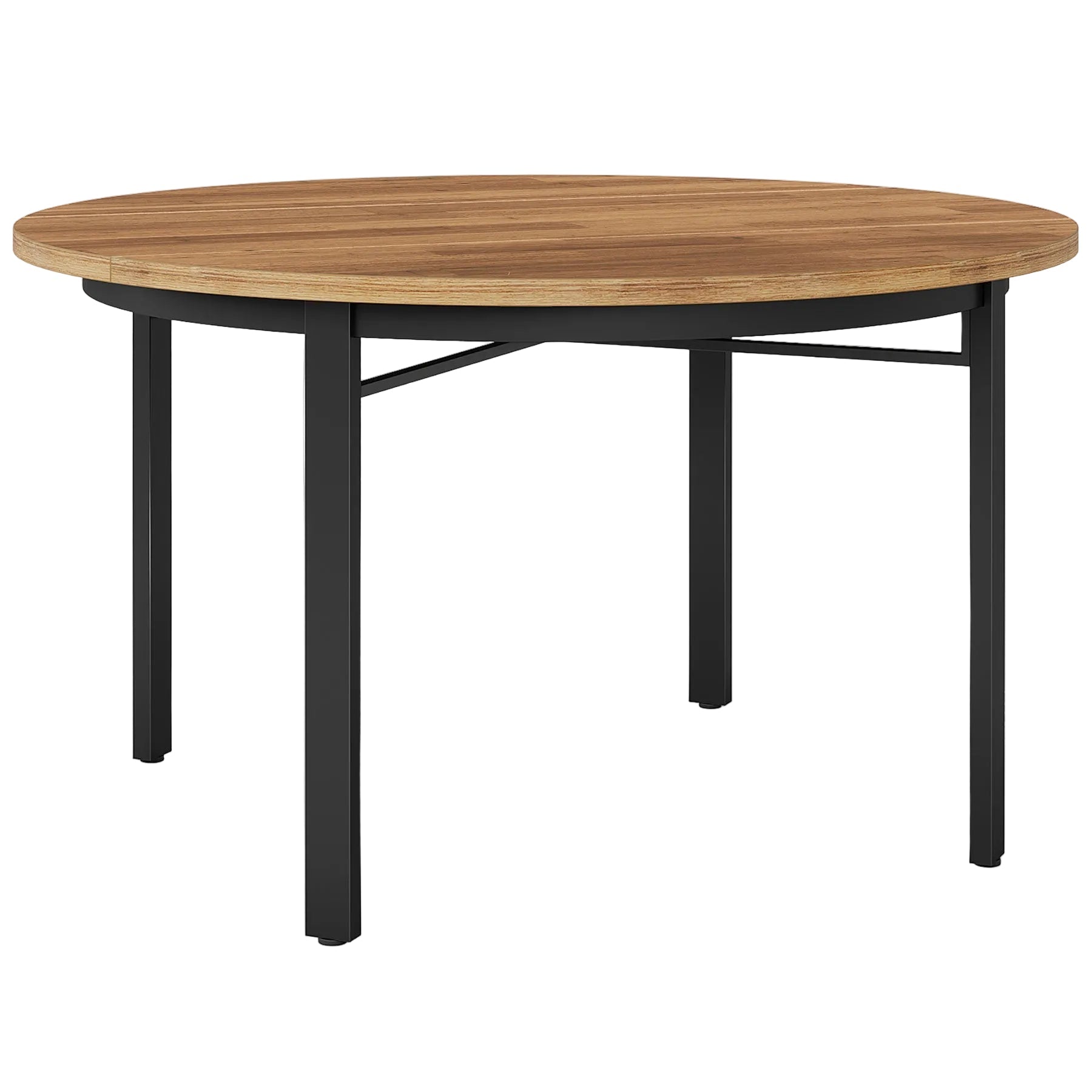 Tribesigns Table à manger ronde, Table de cuisine de 118 cm Table à manger pour 4 personnes