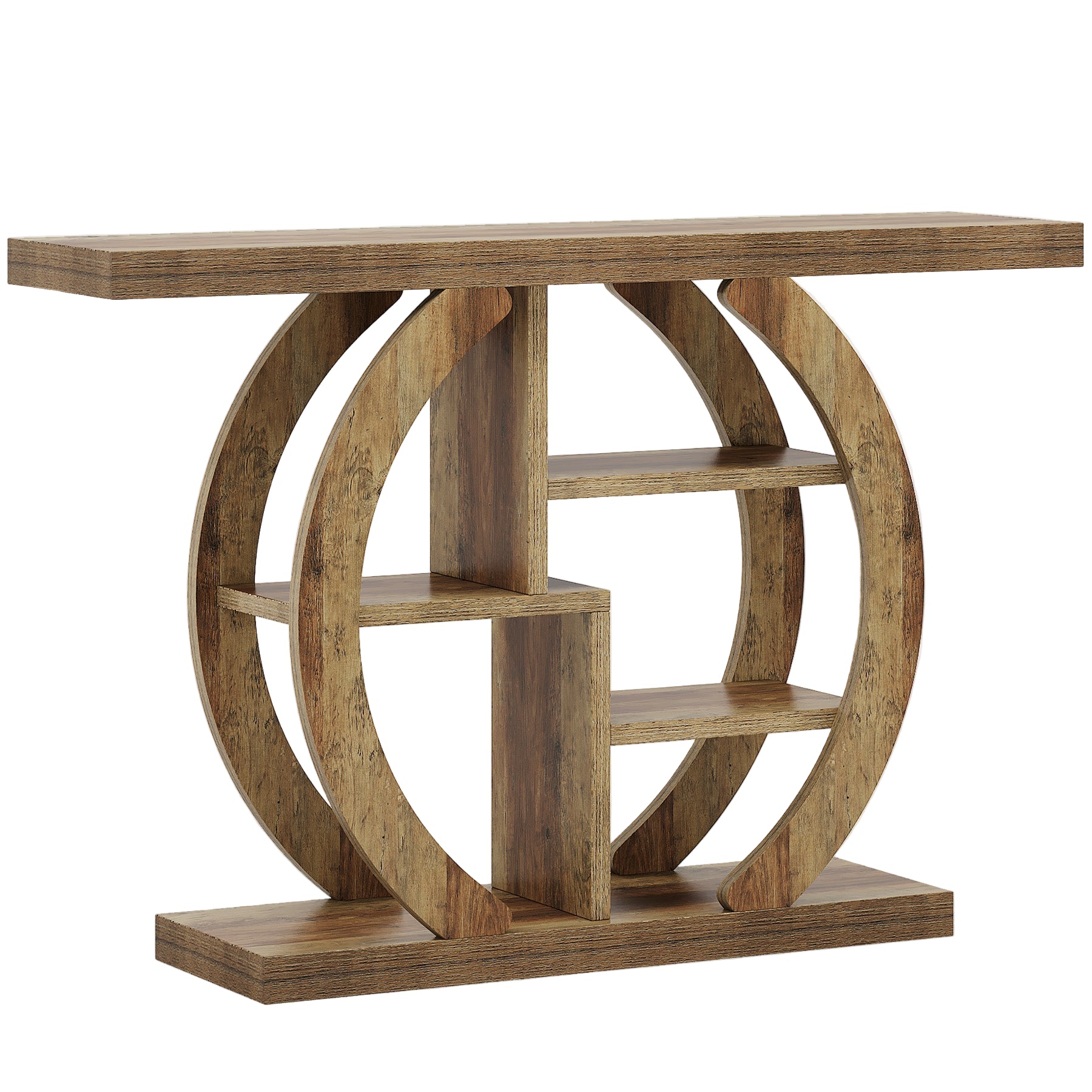 Tribesigns Table console à 4 niveaux, Table de canapé en bois Table d'entrée avec étagères