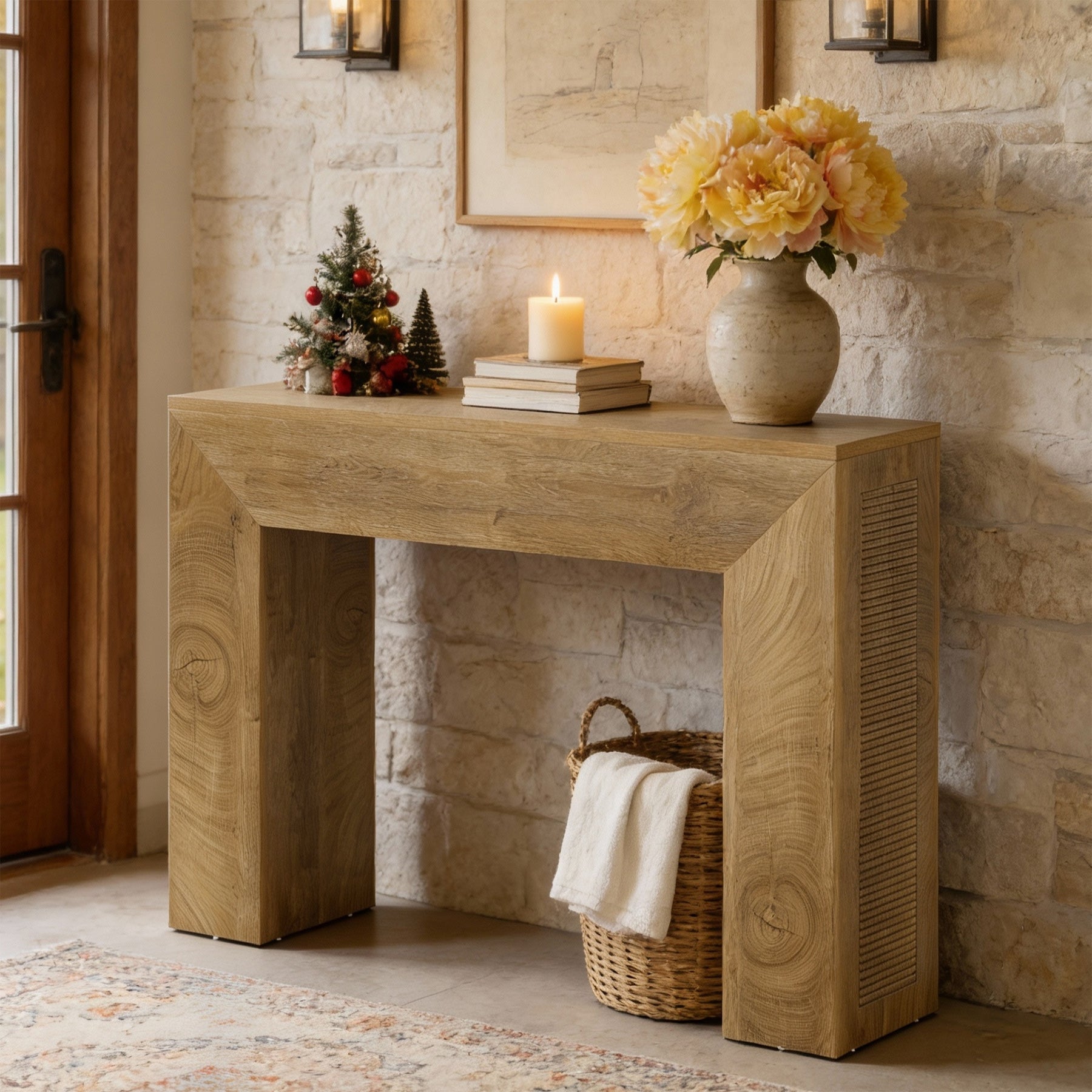 Tribesigns Console pour l'entrée, Table d'appoint étroite de 110 cm de long style campagnard