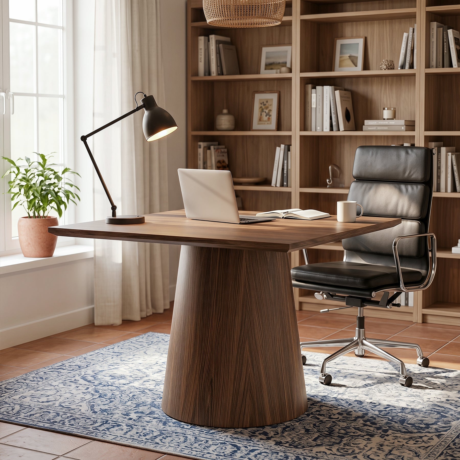 Tribesigns Table de Réunion Carrée de 80 cm avec Plateau Épais, Table de Bureau en Bois pour 4 Personnes