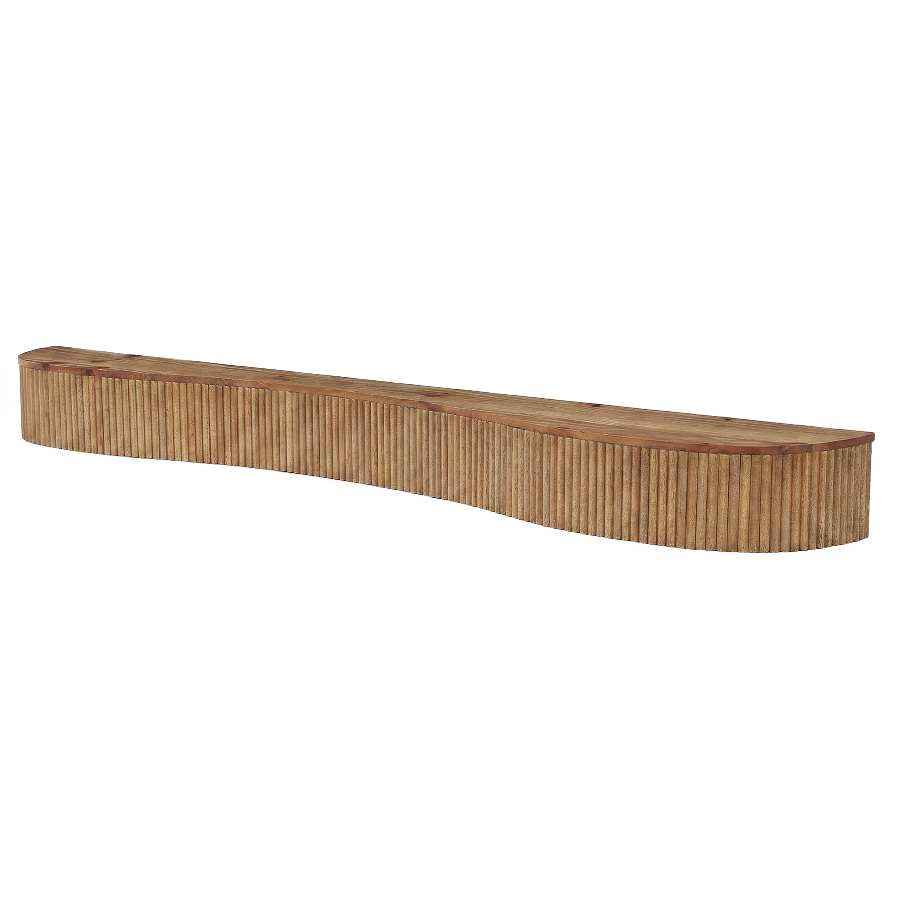 Tribesigns Étagère de Cheminée Flottante en Bois Massif 180 cm avec Motif Cannelé