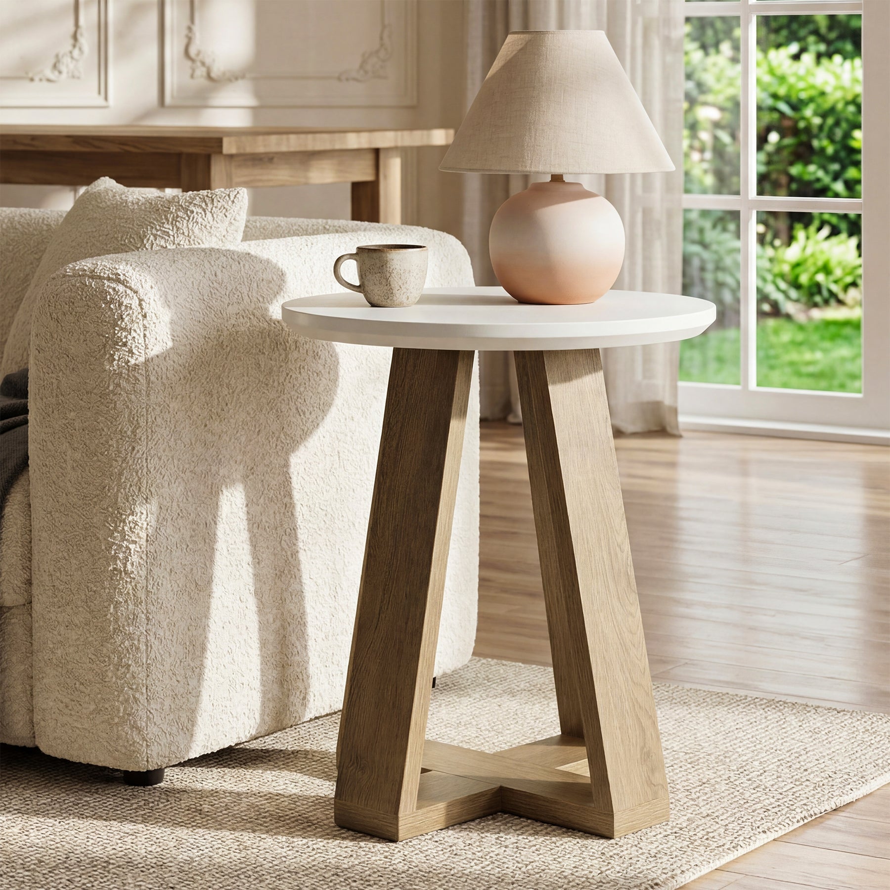 Tribesigns Table d’appoint ronde de 50 cm, table d’appoint moderne pour salon