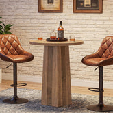 Tribesigns Table de Bar Ronde de 80 cm avec Pied Central Rainuré, Table de Bistrot Moderne 3