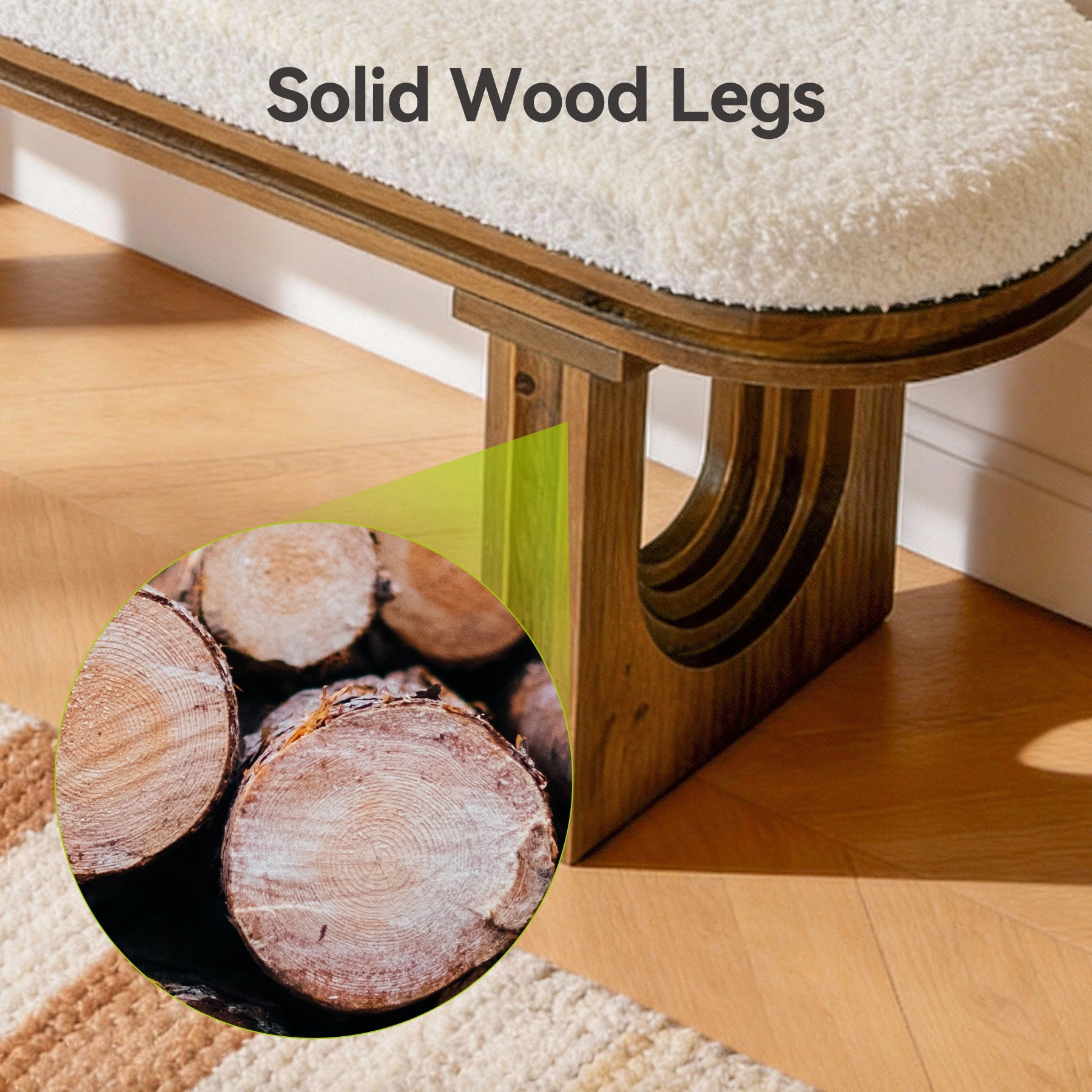 Tribesigns Banc en Bois 120 cm, Banc d’Entrée Moderne avec Assise Rembourrée