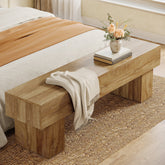Tribesigns Banc de chambre extra long de 160 cm, Banc de ferme en bois pour chambre à coucher 3