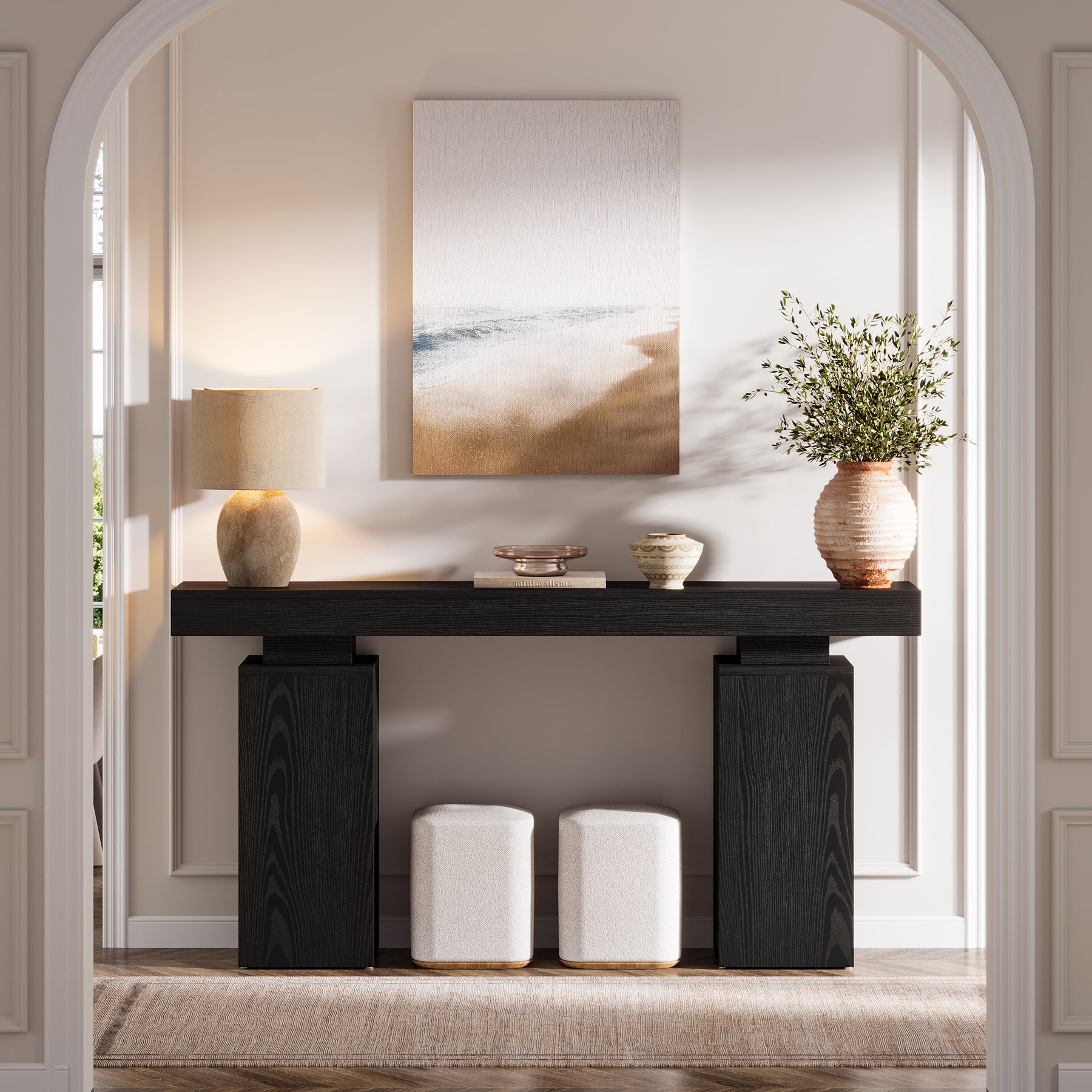 Tribesigns Console van 160 cm, Landelijke Houten Haltafel voor Woonkamer en Gang
