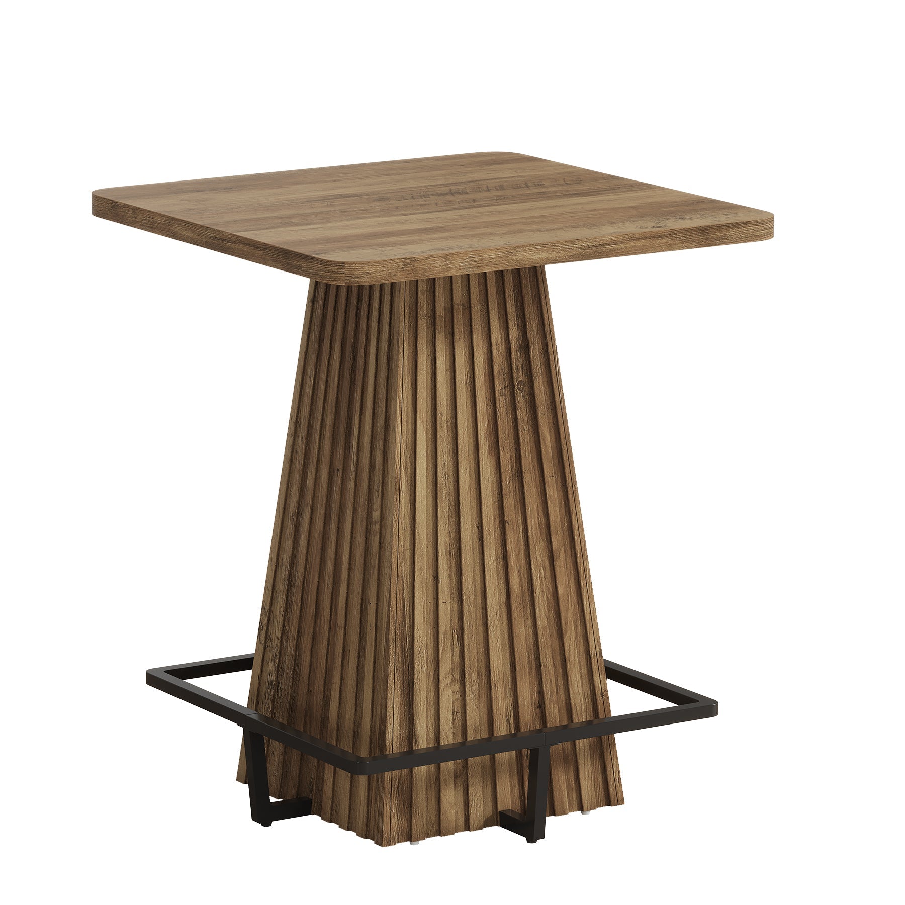 Tribesigns Table de Bar de 80 cm, Table de Cuisine avec Repose-Pieds Métallique