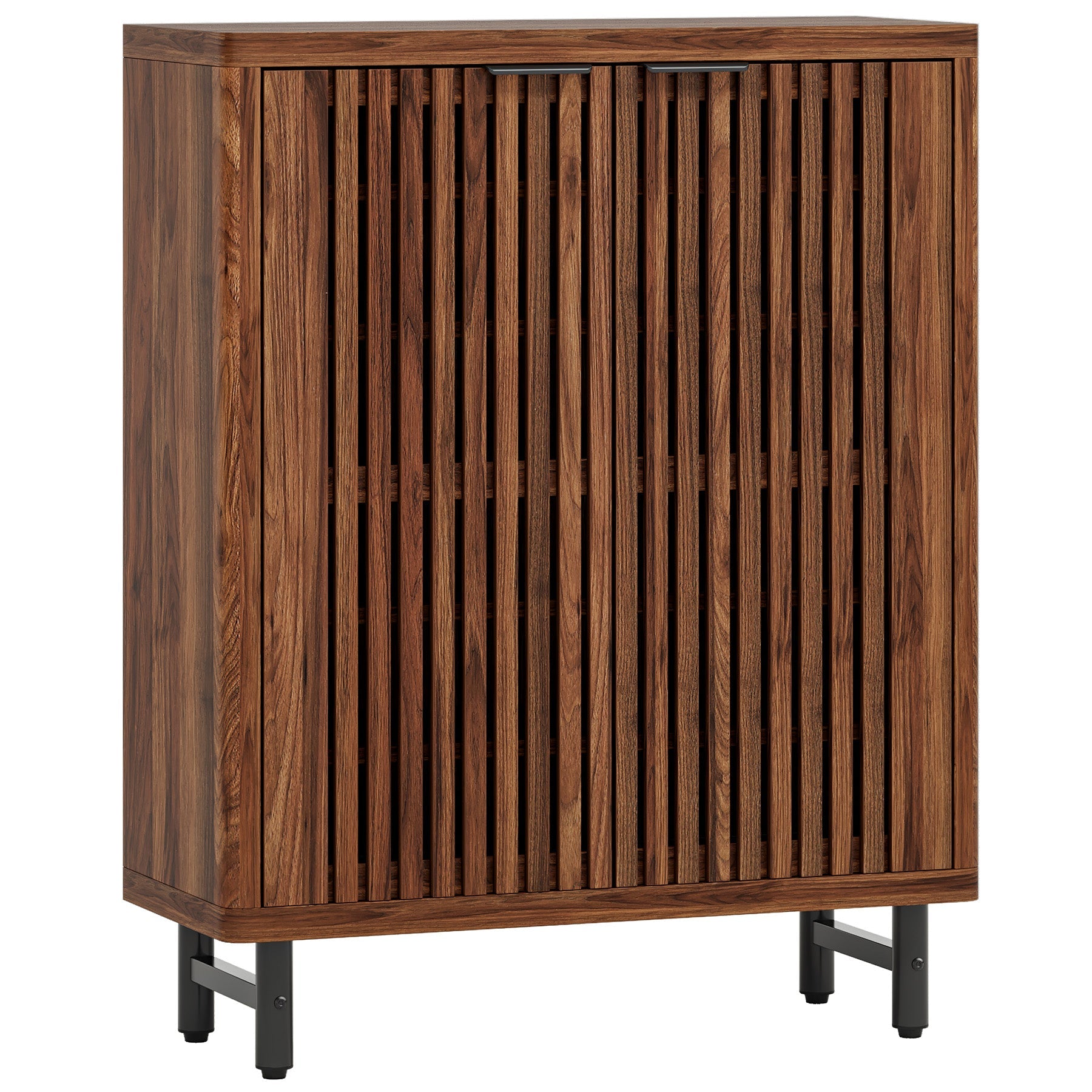 Tribesigns Armoire à Chaussures à 6 Niveaux avec Portes à persiennes, Grande Armoire de Rangement à Chaussures en Bois avec étagères réglables