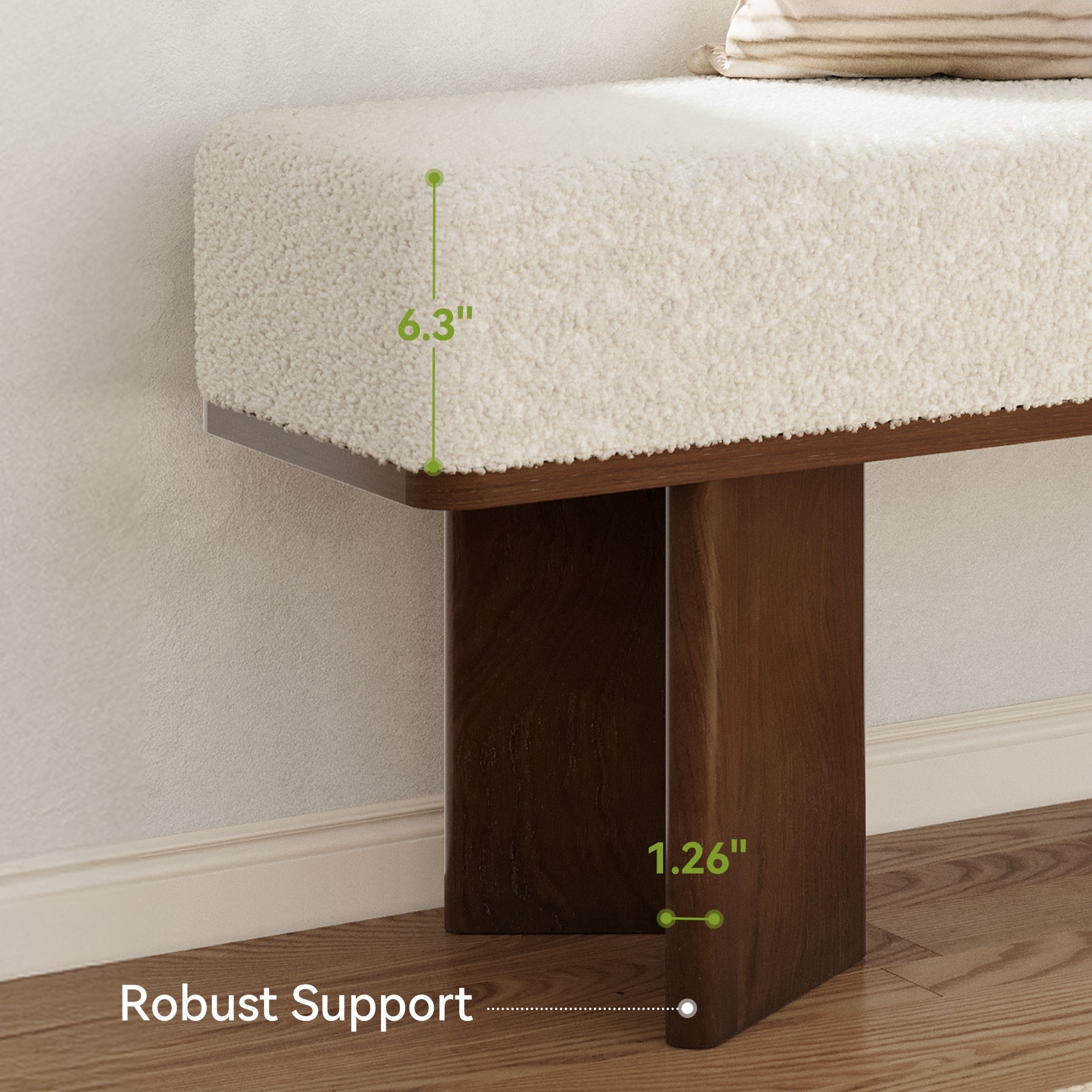 Tribesigns Banc de rangement, Étagère à chaussures de 120 cm Tabouret de lit avec coussin