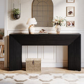 Tribesigns Console 160 cm pour entrée, Table d'appoint en bois noir pour salon et couloir 3