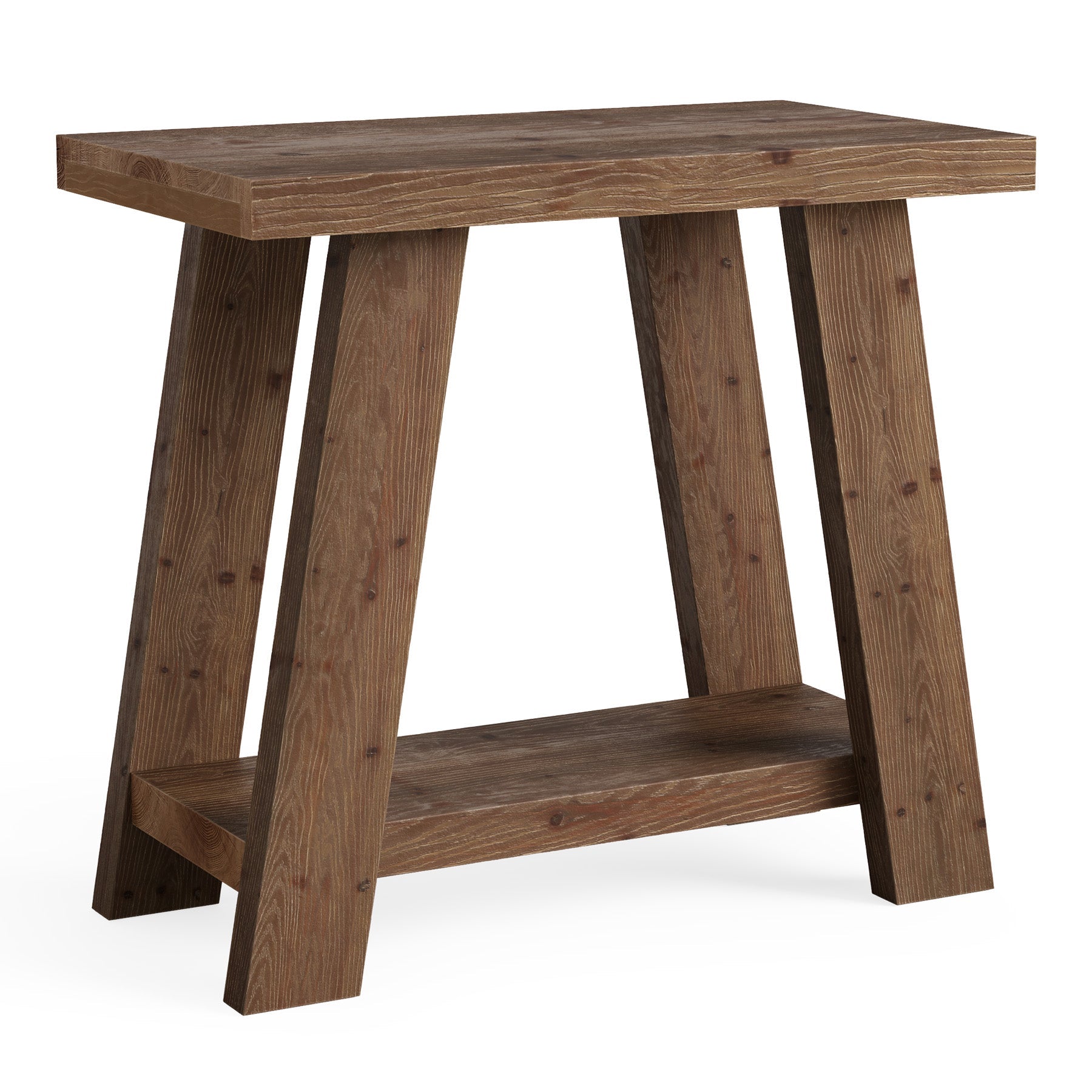 Tribesigns Table d’Appoint en Bois Massif, Petite Table de Chevet à Deux Niveaux