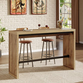 Tribesigns Table de Bar de 140 cm avec Repose-Pieds Métallique 3