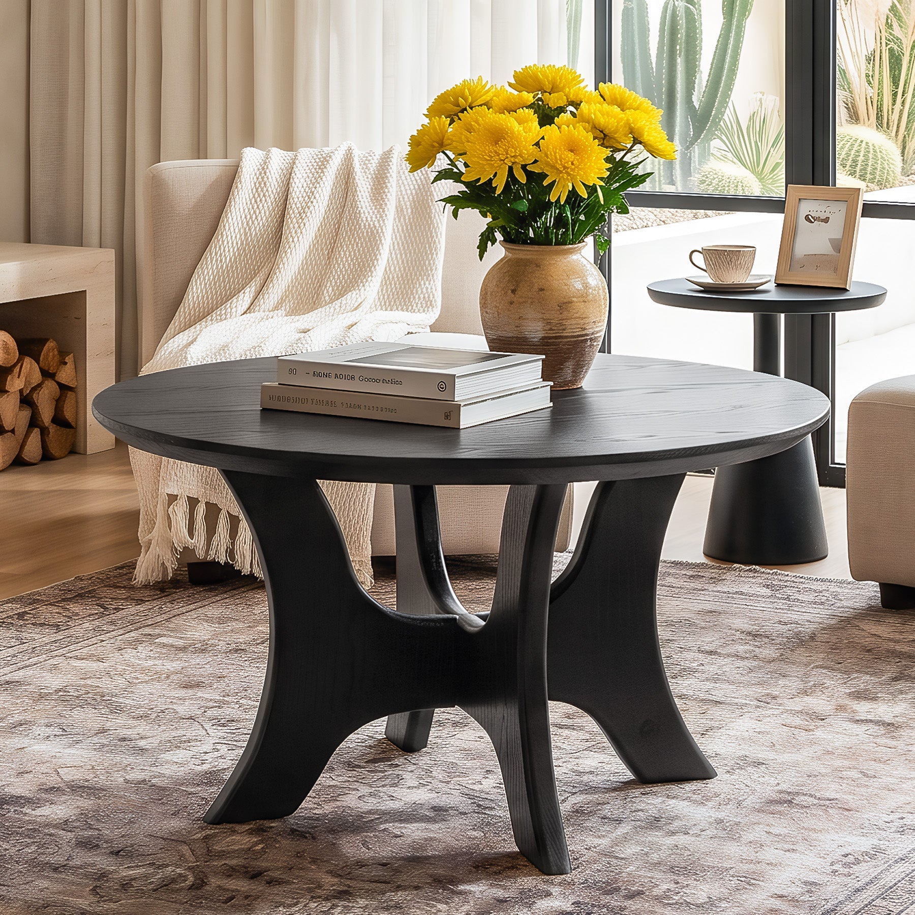 Tribesigns Table Basse Ronde 80 cm pour Salon