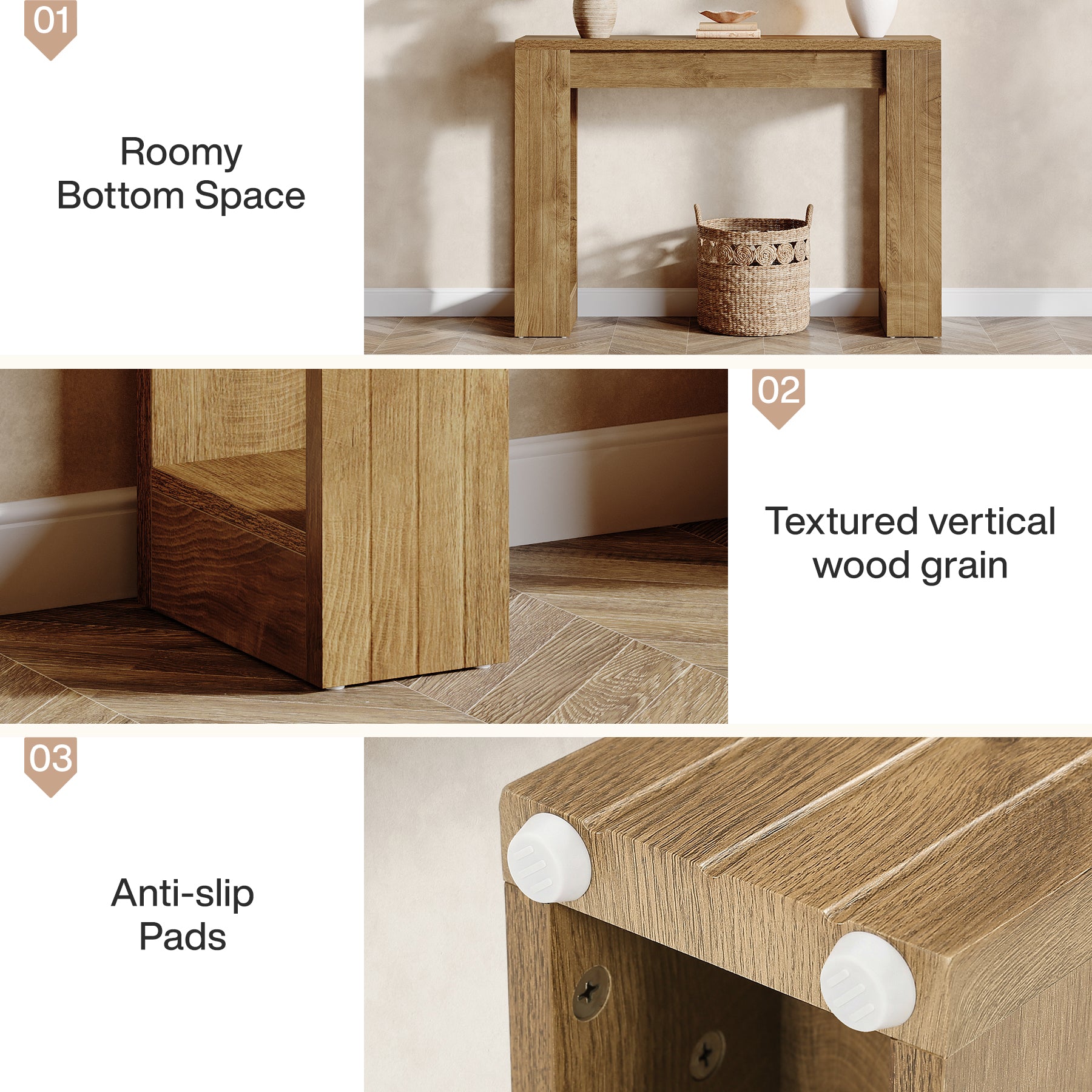 Tribesigns Smalle Sidetable van 105 cm, Rustieke Consiletafel voor Hal en Woonkamer