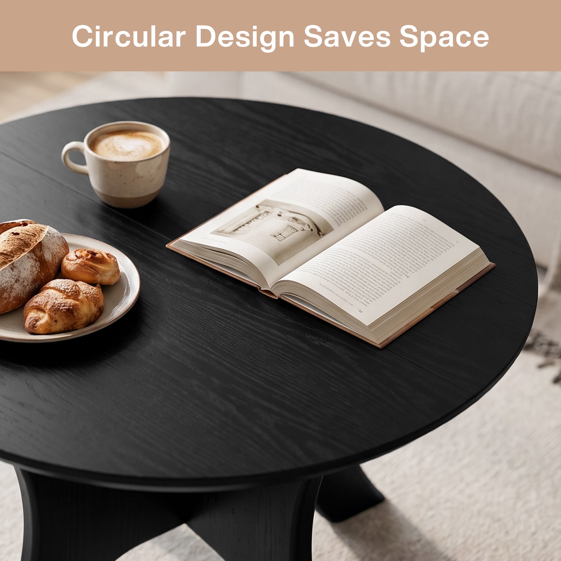 Tribesigns Table Basse Ronde 80 cm Style Moderne pour Salon