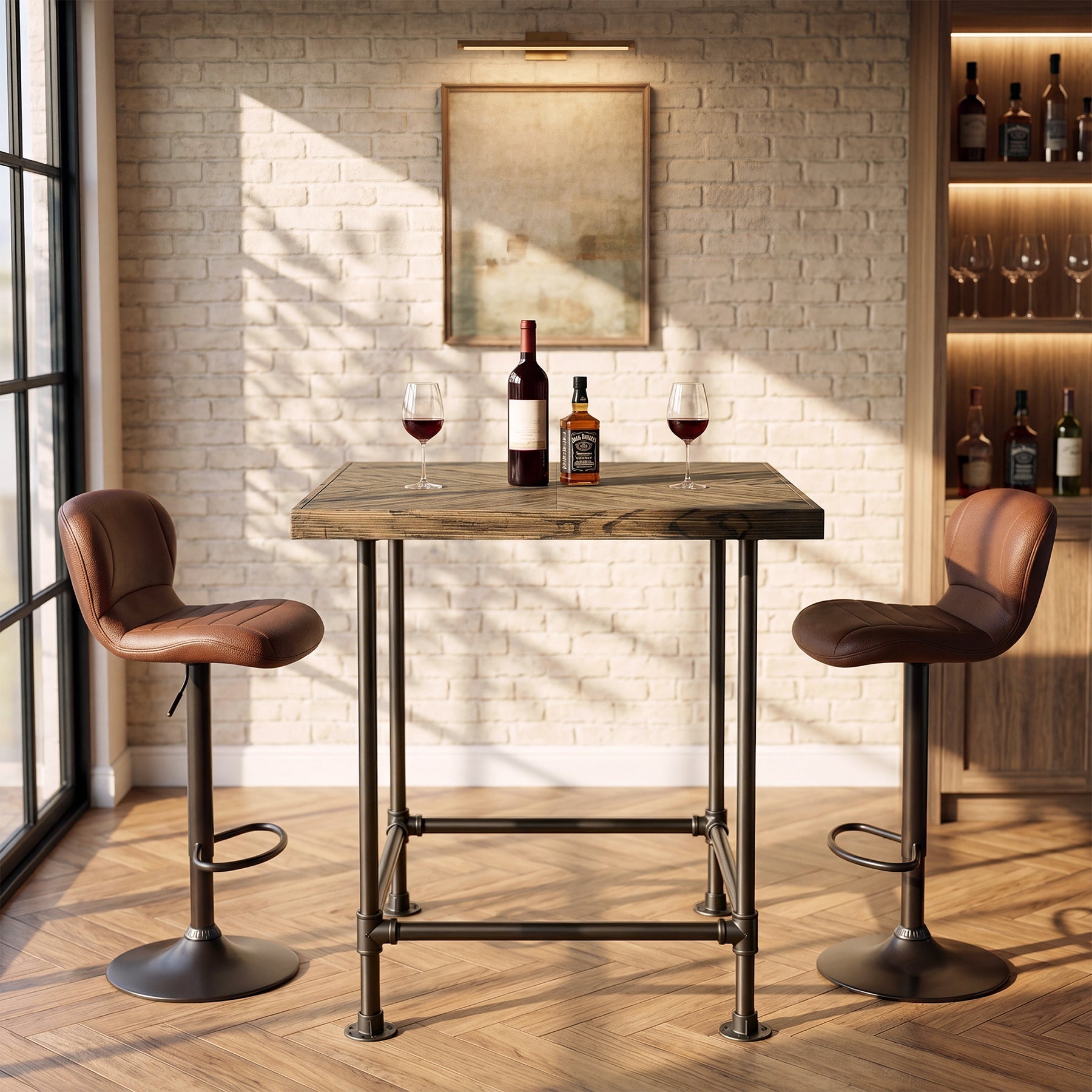Tribesigns Table de bar carrée de 90 cm, table haute pour cocktails et café (table uniquement)