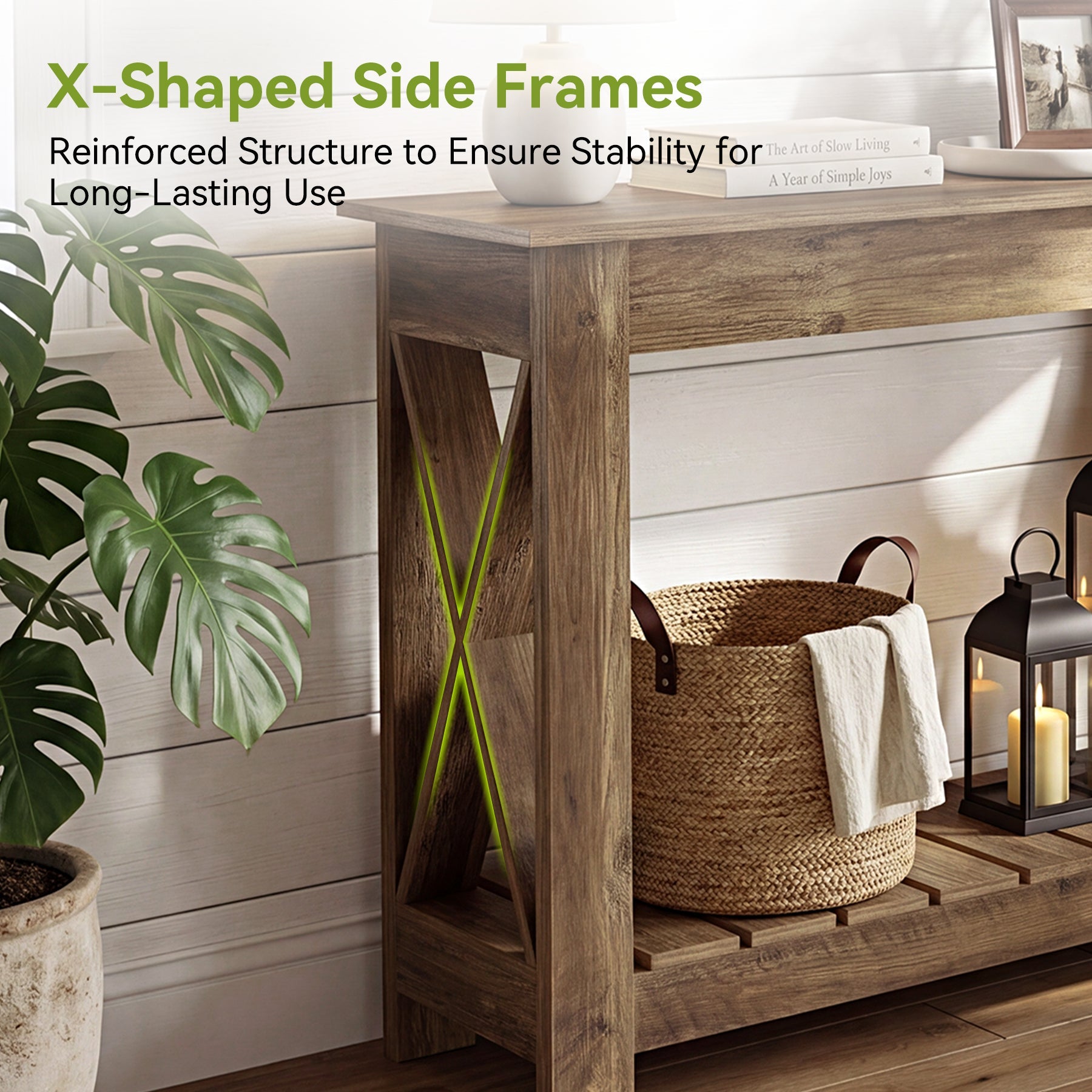Tribesigns Console en Bois 100 x 30 x 80 cm pour Petits Espaces