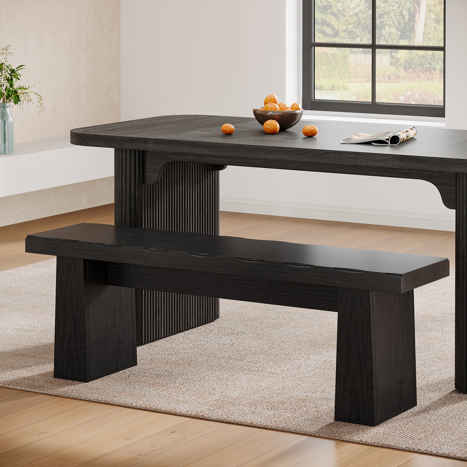 Tribesigns Banc de 120 cm, Banc Moderne en Bois, Banc de Salle à Manger Polyvalent au Design Minimaliste