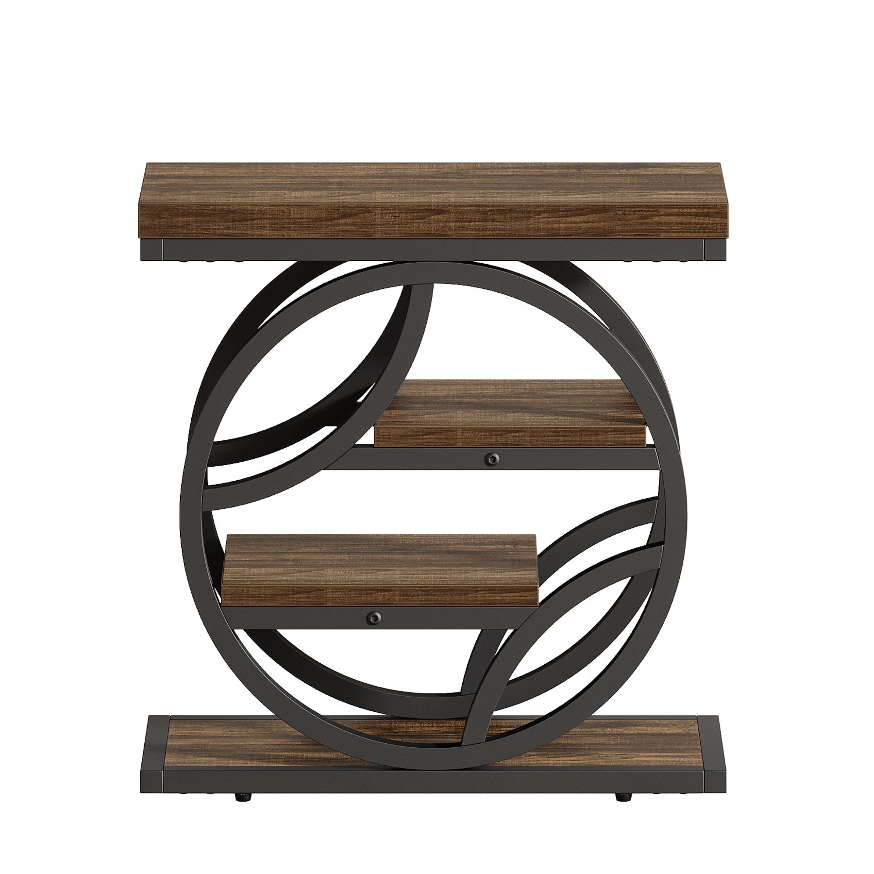 Tribesigns Table d’appoint de 65 cm, étagère industrielle à 4 niveaux avec structure métallique géométrique