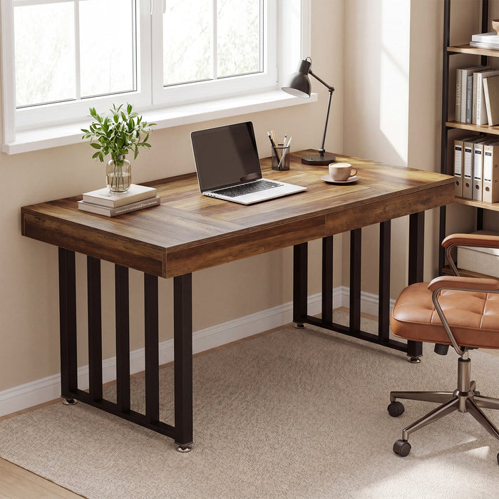 Tribesigns Bureau de 140 cm, Grand Bureau d’Ordinateur avec Structure Métallique