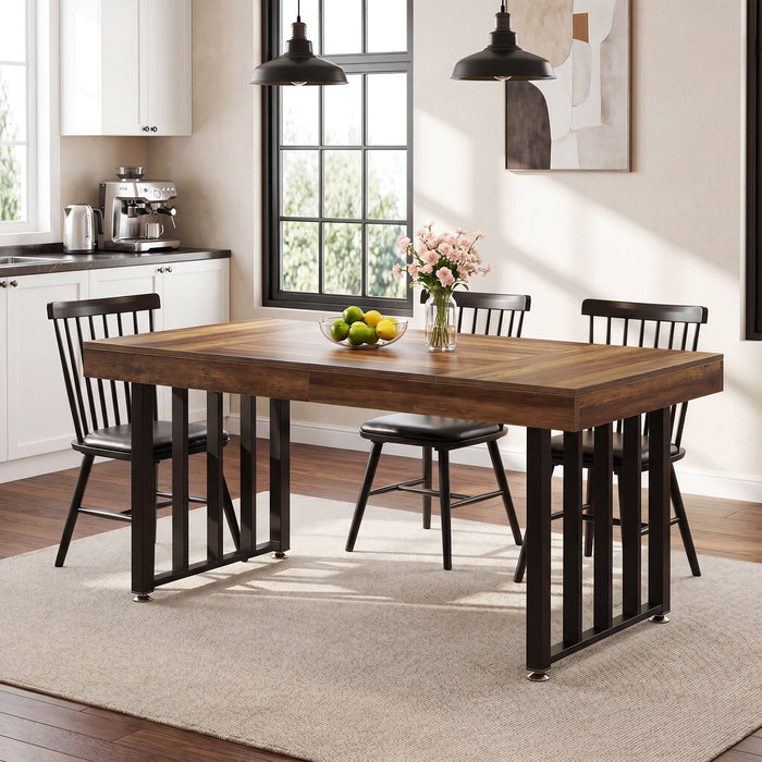 Tribesigns Table à Manger Rectangulaire de 140 cm pour 4 Personnes, Idéale pour la Cuisine