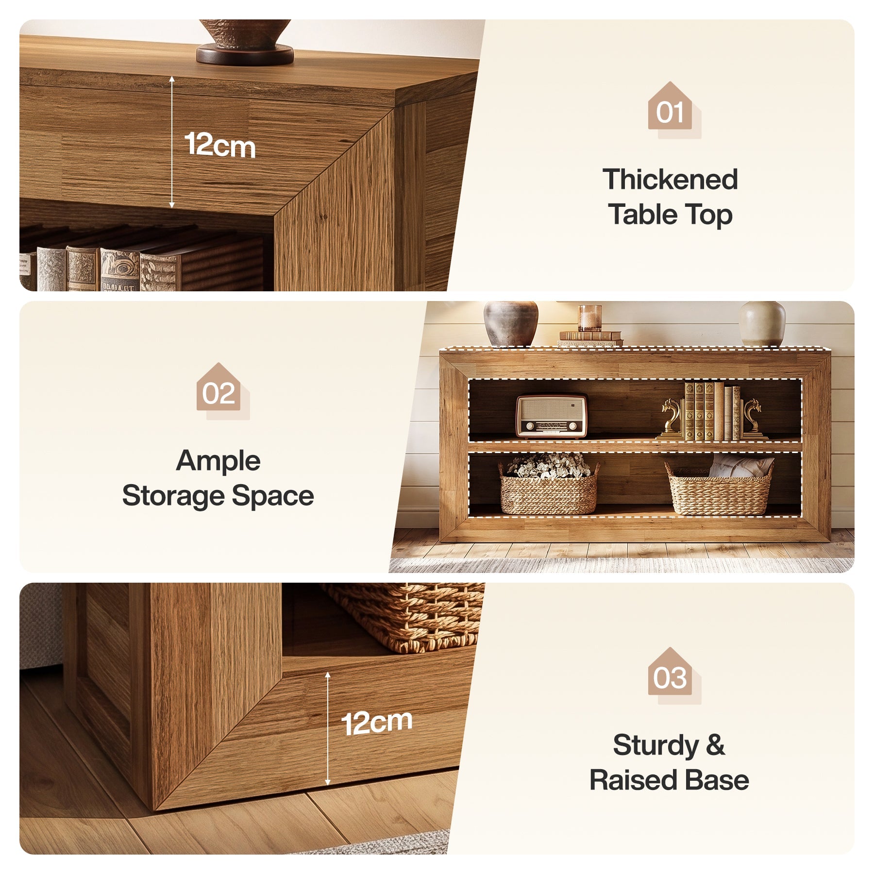 Tribesigns Console de 160 cm, Table de Canapé avec Rangement Ouvert à 2 Niveaux