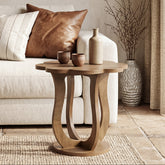 Tribesigns Table d’appoint moderne de 65 cm, plateau en forme de fleur et pied artistique 3