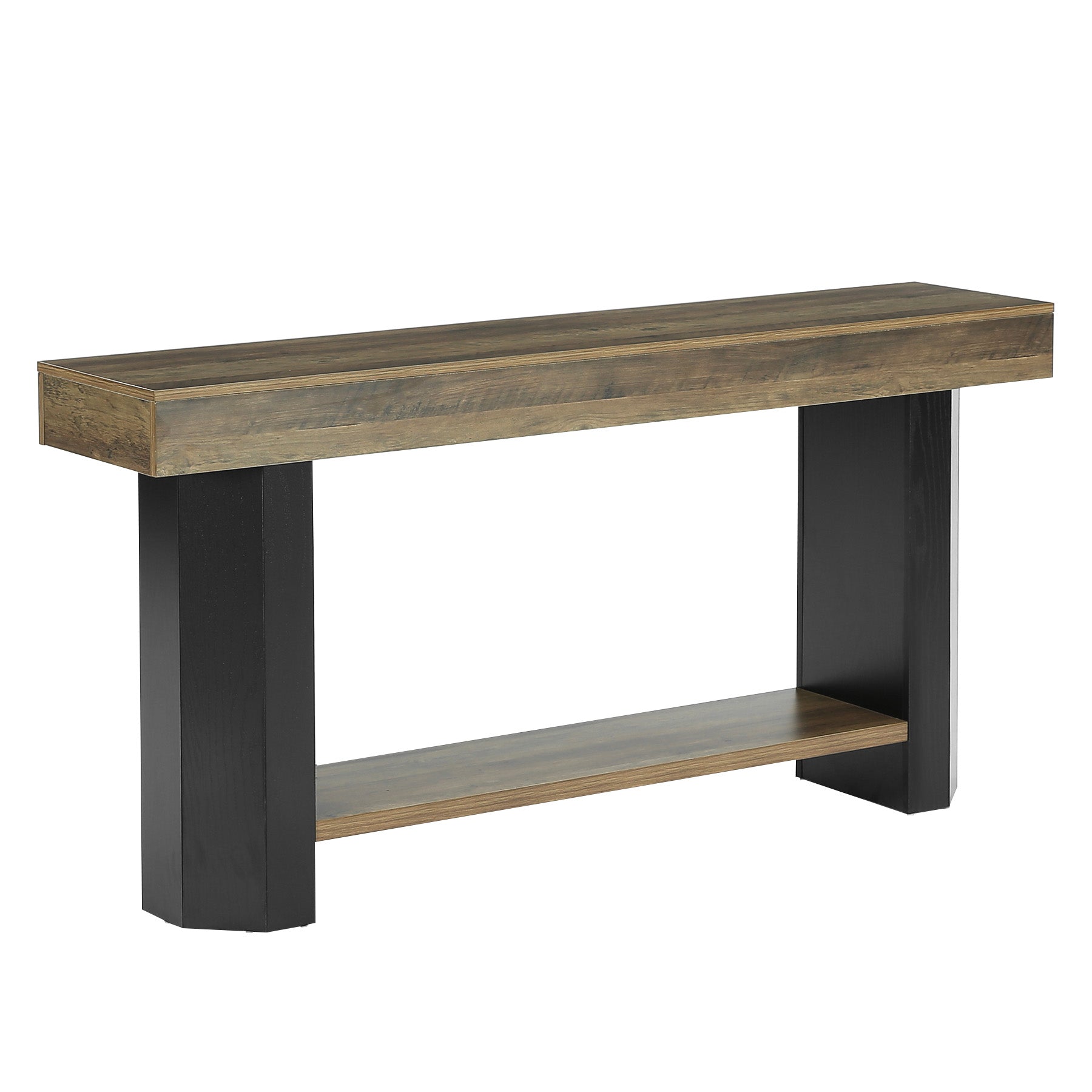 Tribesigns Console de 160 cm à 2 Niveaux, Table d’Entrée Étroite de Style Industriel