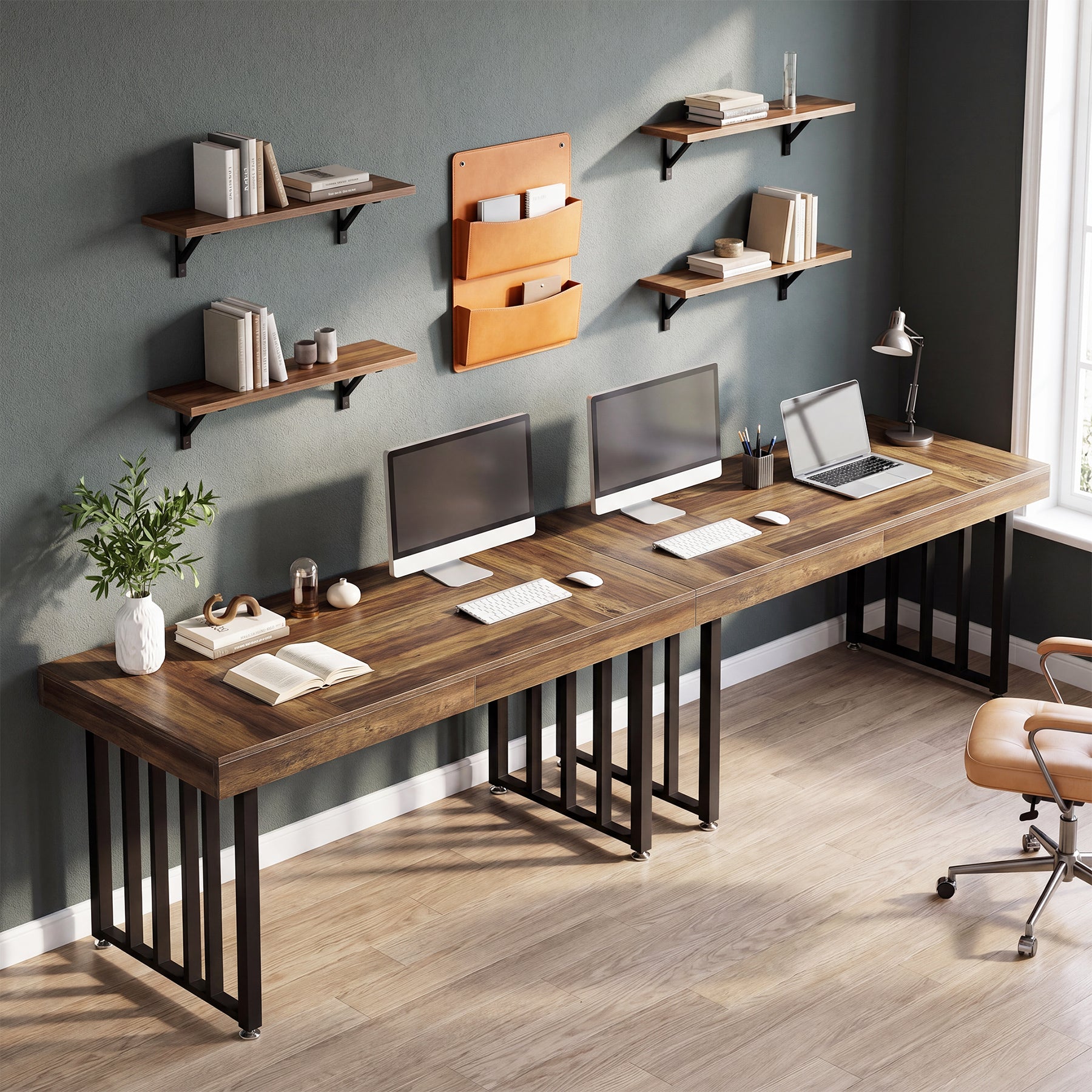 Tribesigns Bureau 140 cm, Grand bureau d'ordinateur avec structure en métal