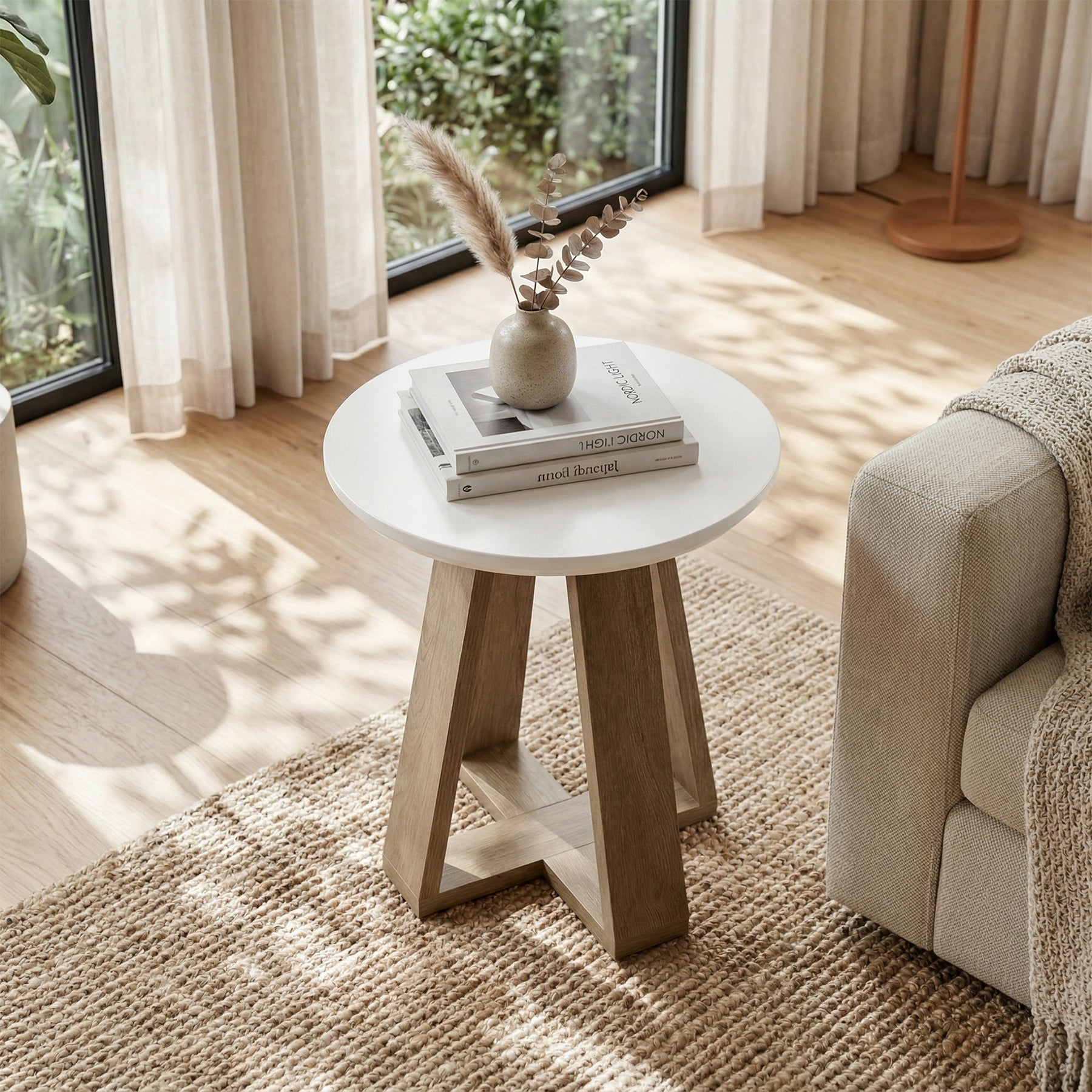 Tribesigns Table d’appoint ronde de 50 cm, table d’appoint moderne pour salon