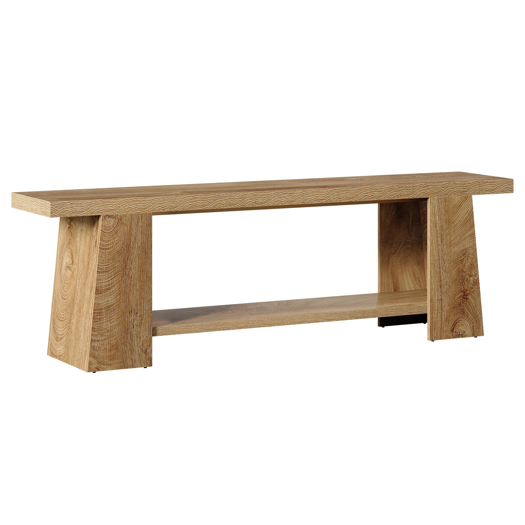 Tribesigns Banc à Chaussures 150 cm, Banc en Bois à 2 Niveaux avec Rangement