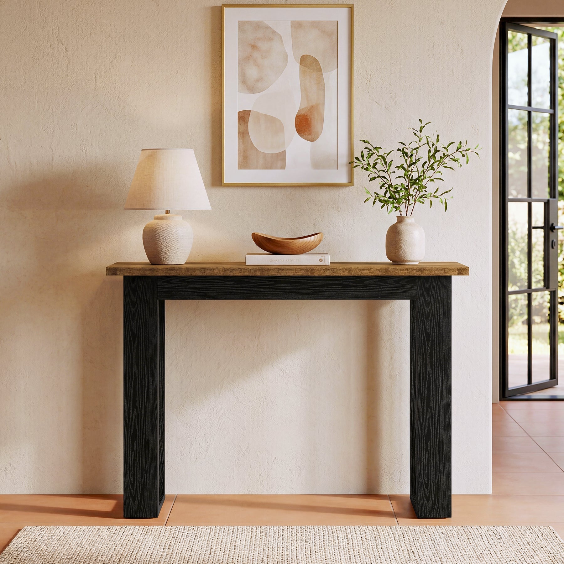 Tribesigns Console de 105 cm, table étroite derrière canapé avec pieds en X