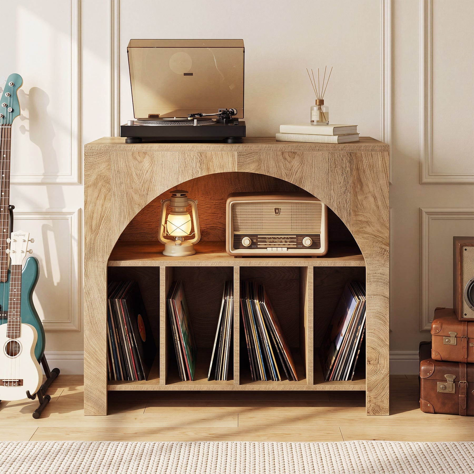 Tribesigns Meuble pour Platine Vinyle avec Rangement pour Disques