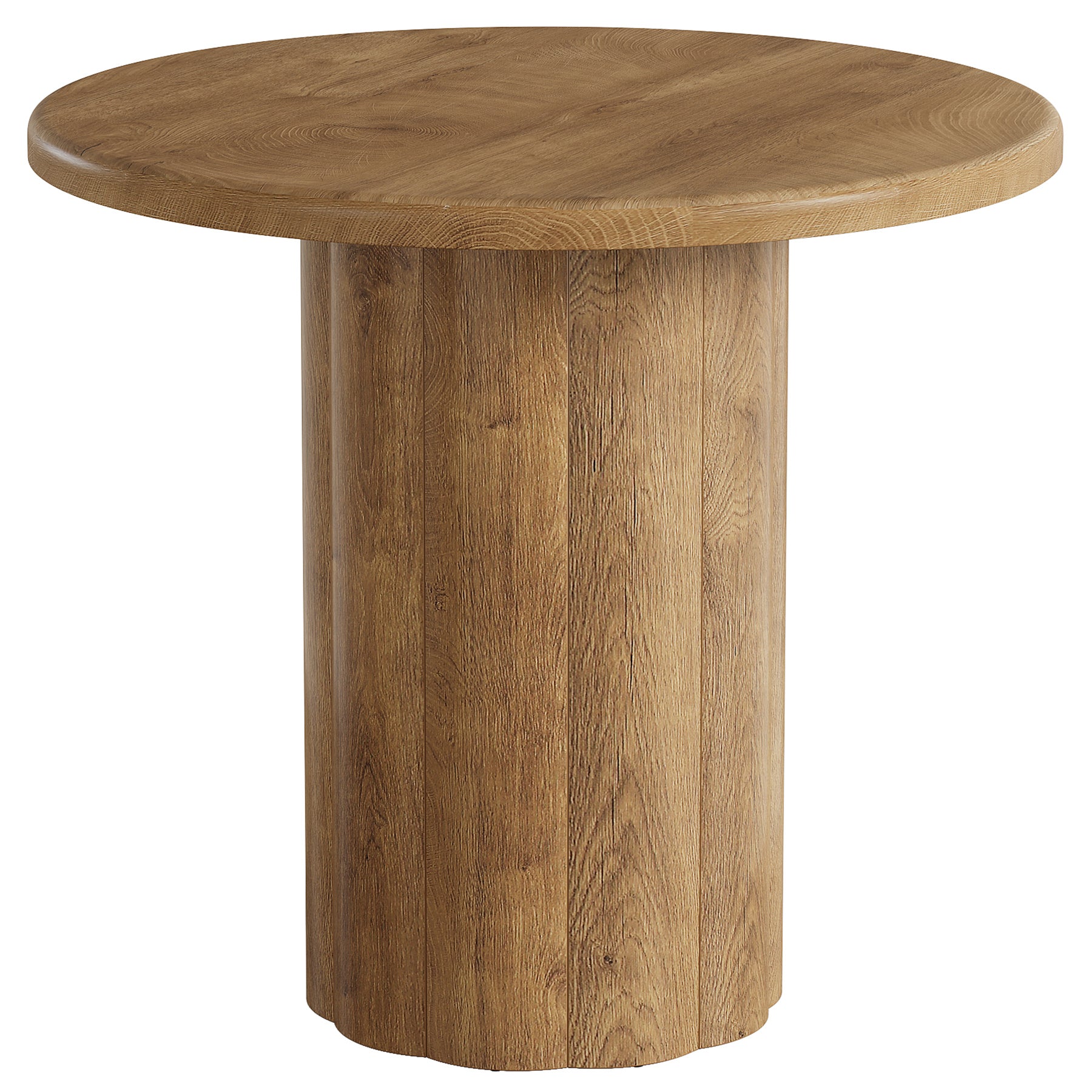 Tribesigns Table de conférence ronde de 80 cm pour 4 personnes, Table de bureau avec base stable en marron