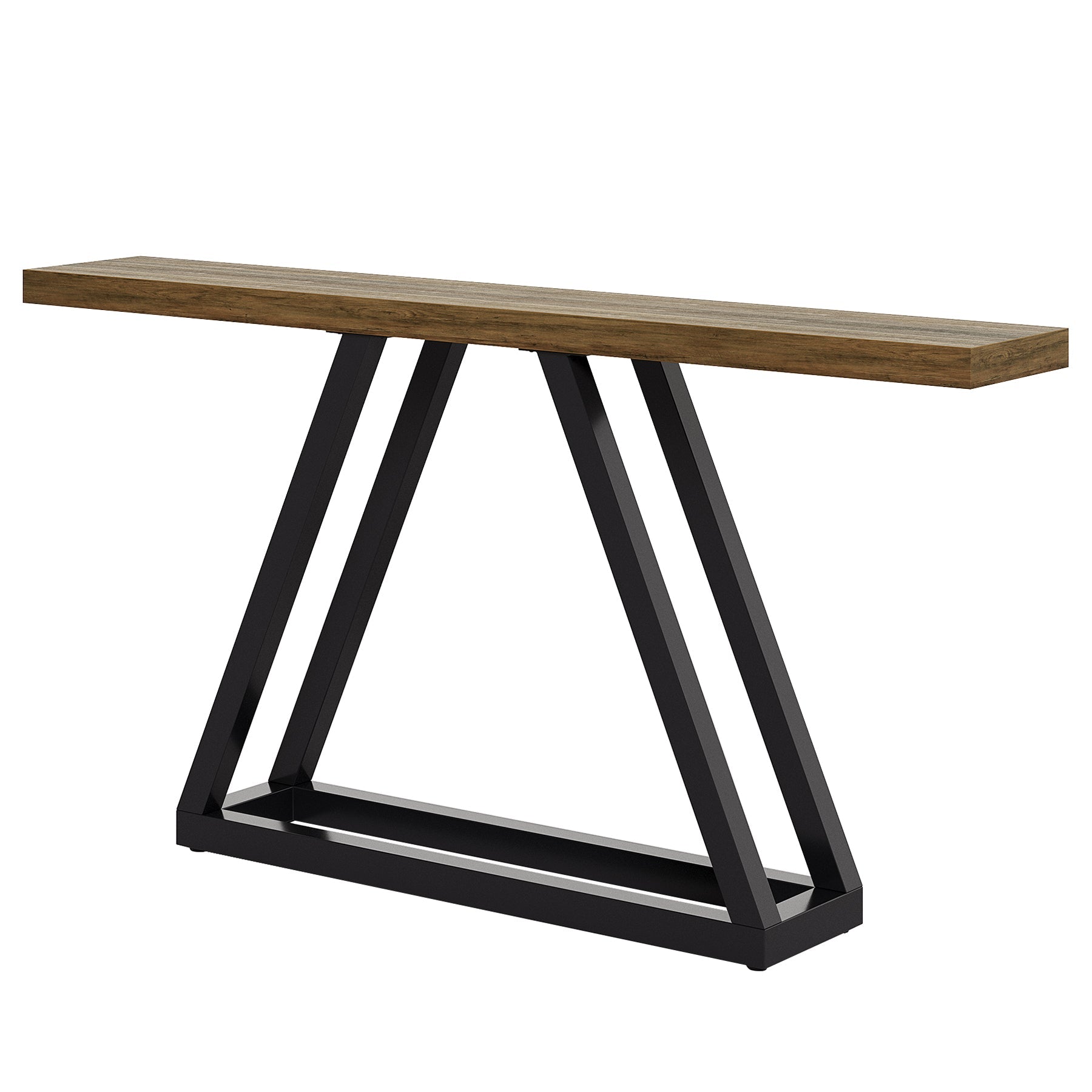 Tribesigns Console industrielle étroite de 160 cm, Table d'entrée moderne noire pour salon et hall d'entrée