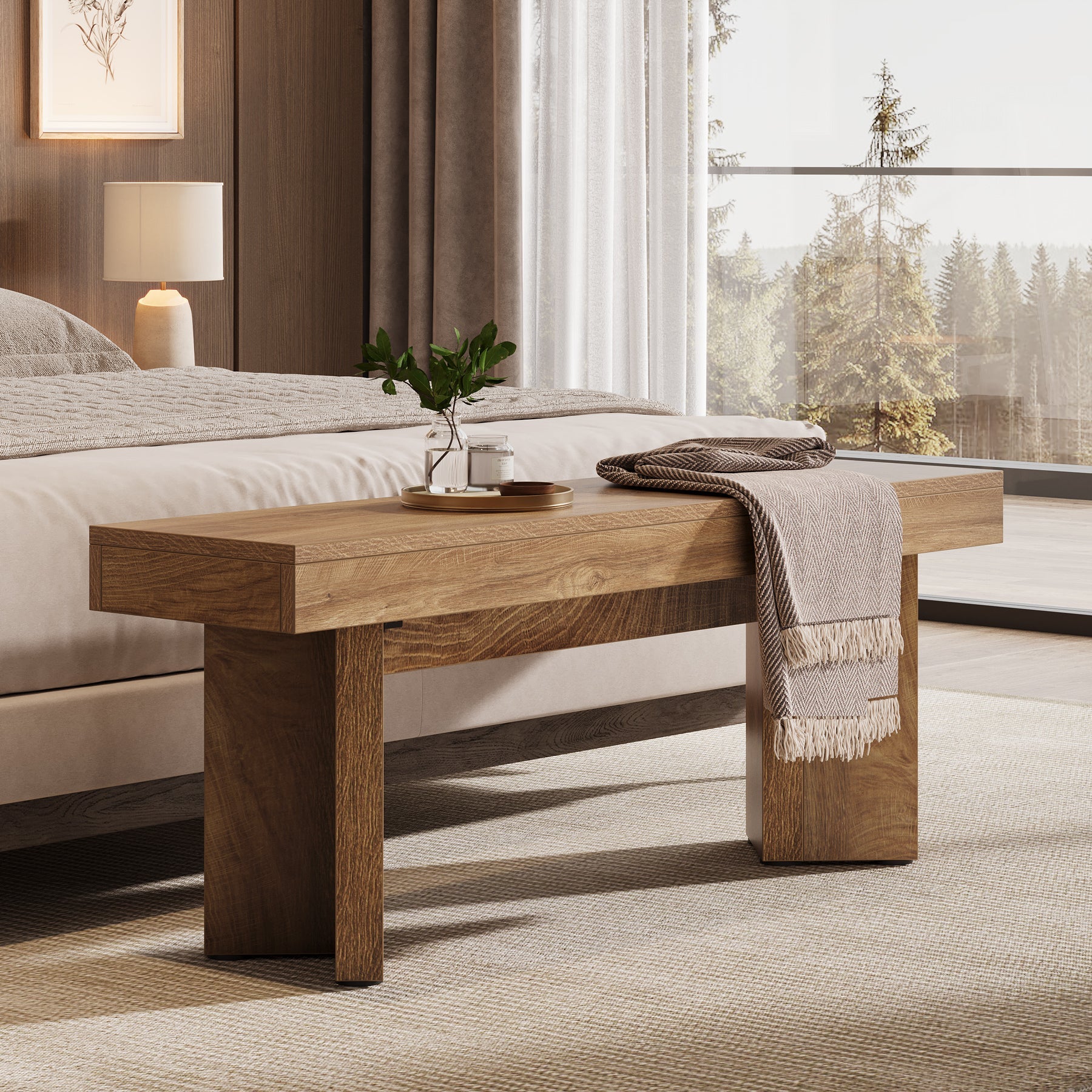 Tribesigns Banc d’Entrée en Bois 120 cm pour Intérieur