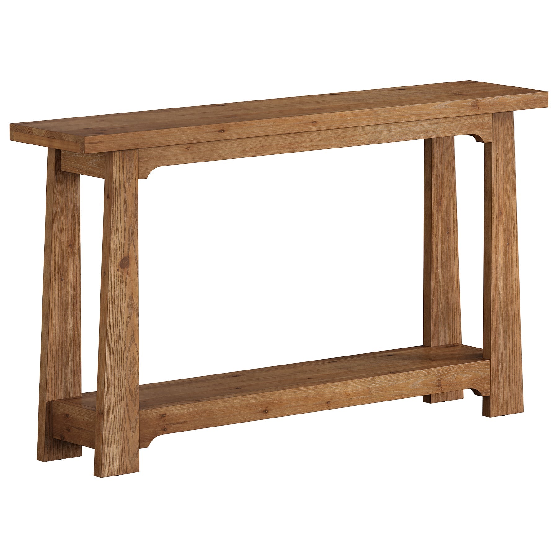 Tribesigns Console en Bois Massif de 140 cm avec Étagère, Table d’Entrée Étroite en Sapin