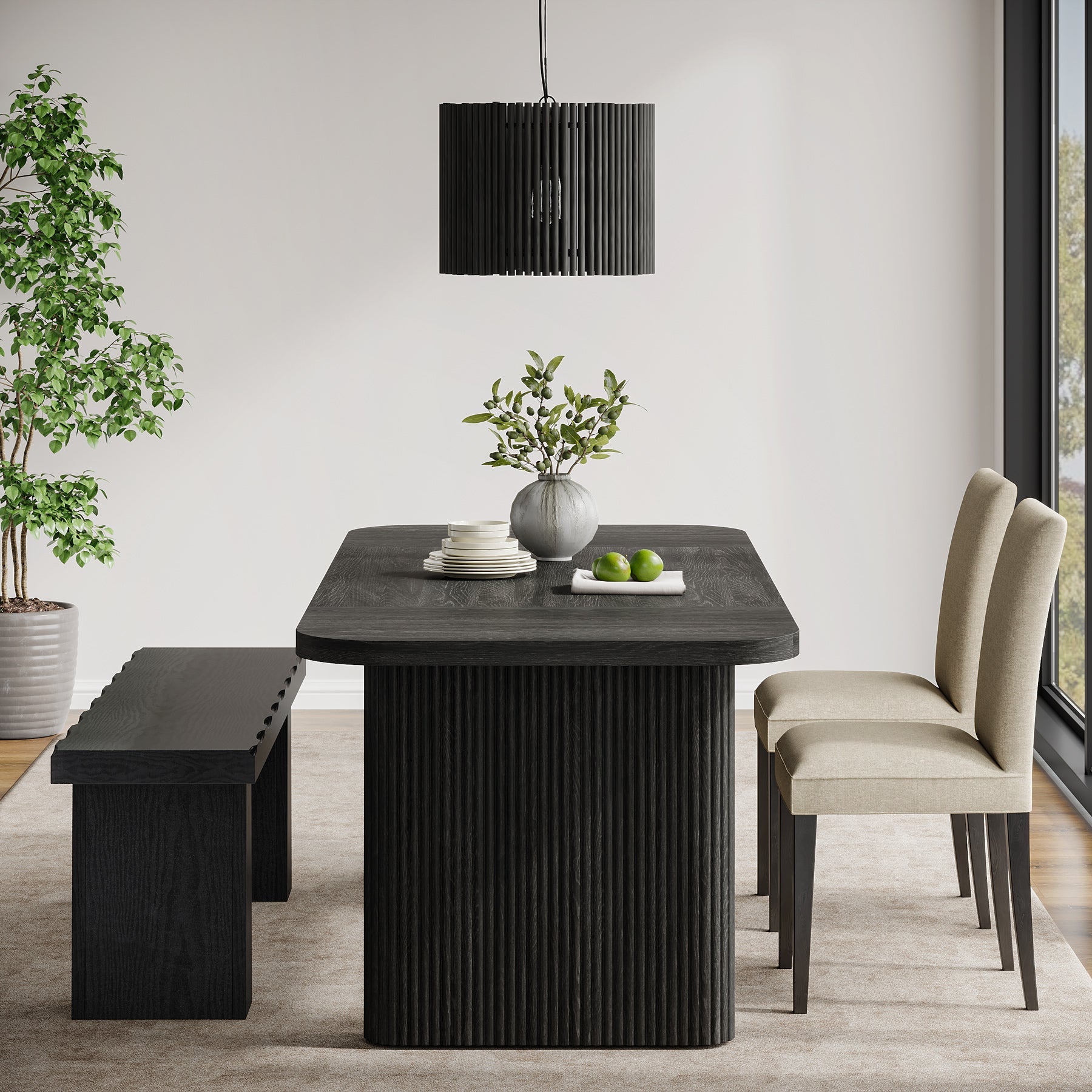 Tribesigns Banc de 120 cm, Banc Moderne en Bois, Banc de Salle à Manger Polyvalent au Design Minimaliste